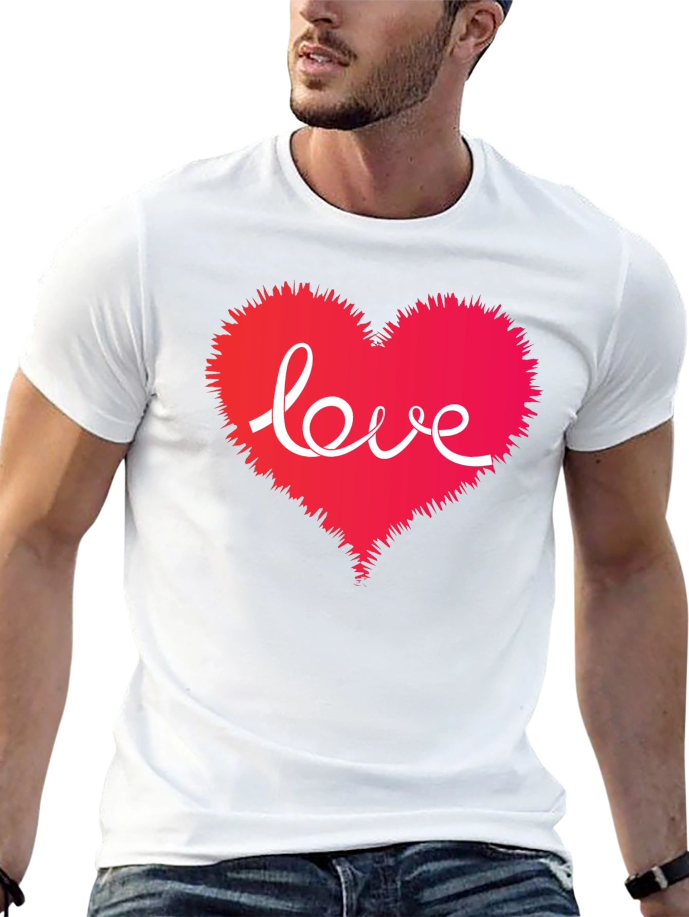 Love Heart Graphic T-Shirt - Romantic Style