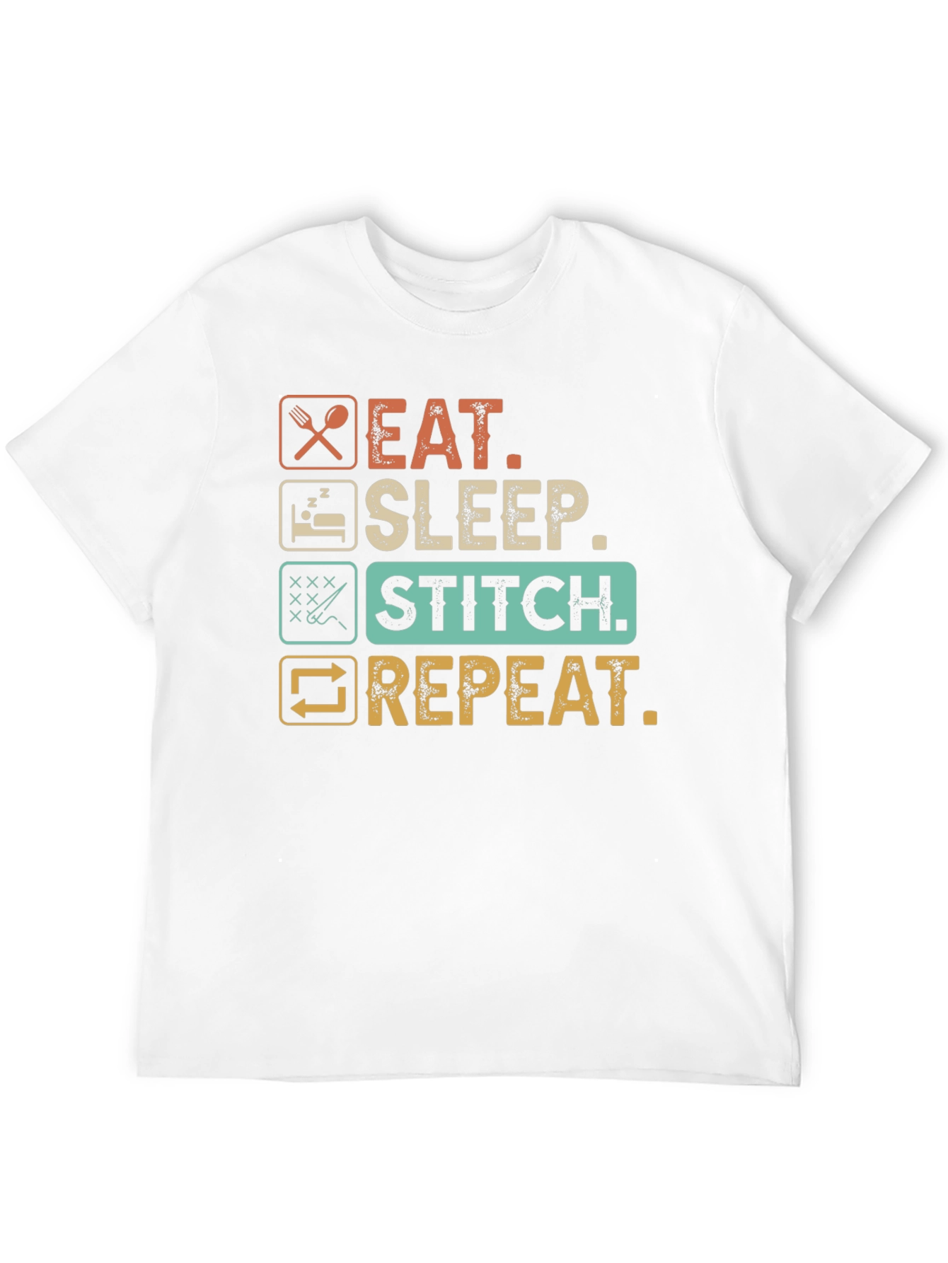 Eat Sleep Stitch Repeat Graphic Tee