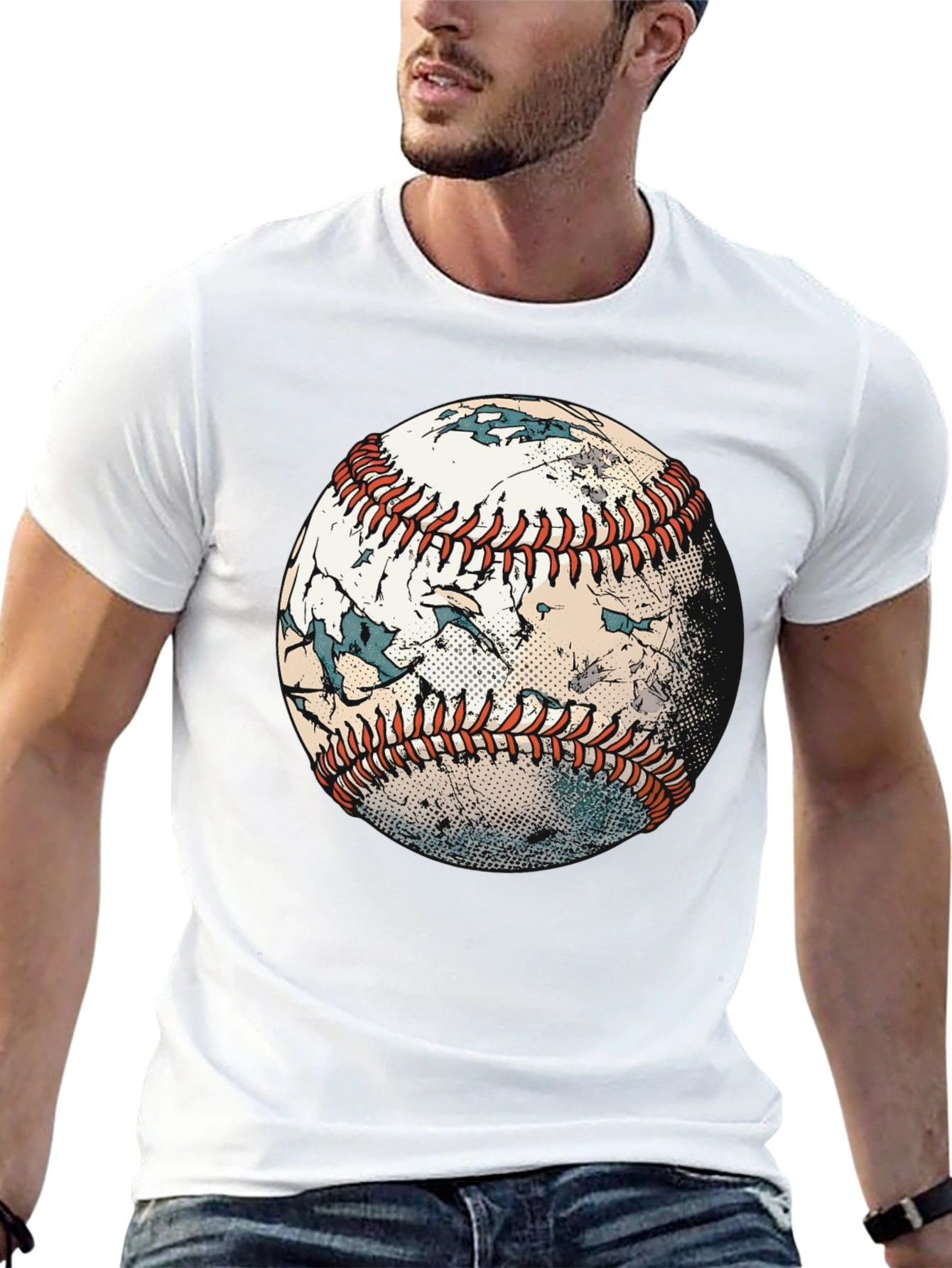 Baseball T-Shirt - Distressed Graphic Tee