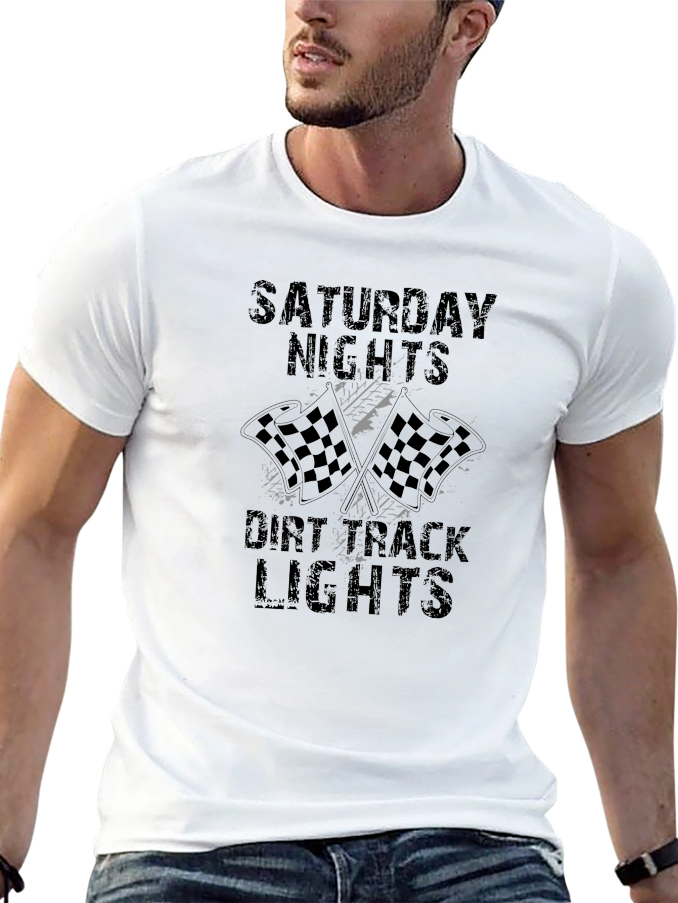 Saturday Nights Dirt Track Racing Lights T-Shirt