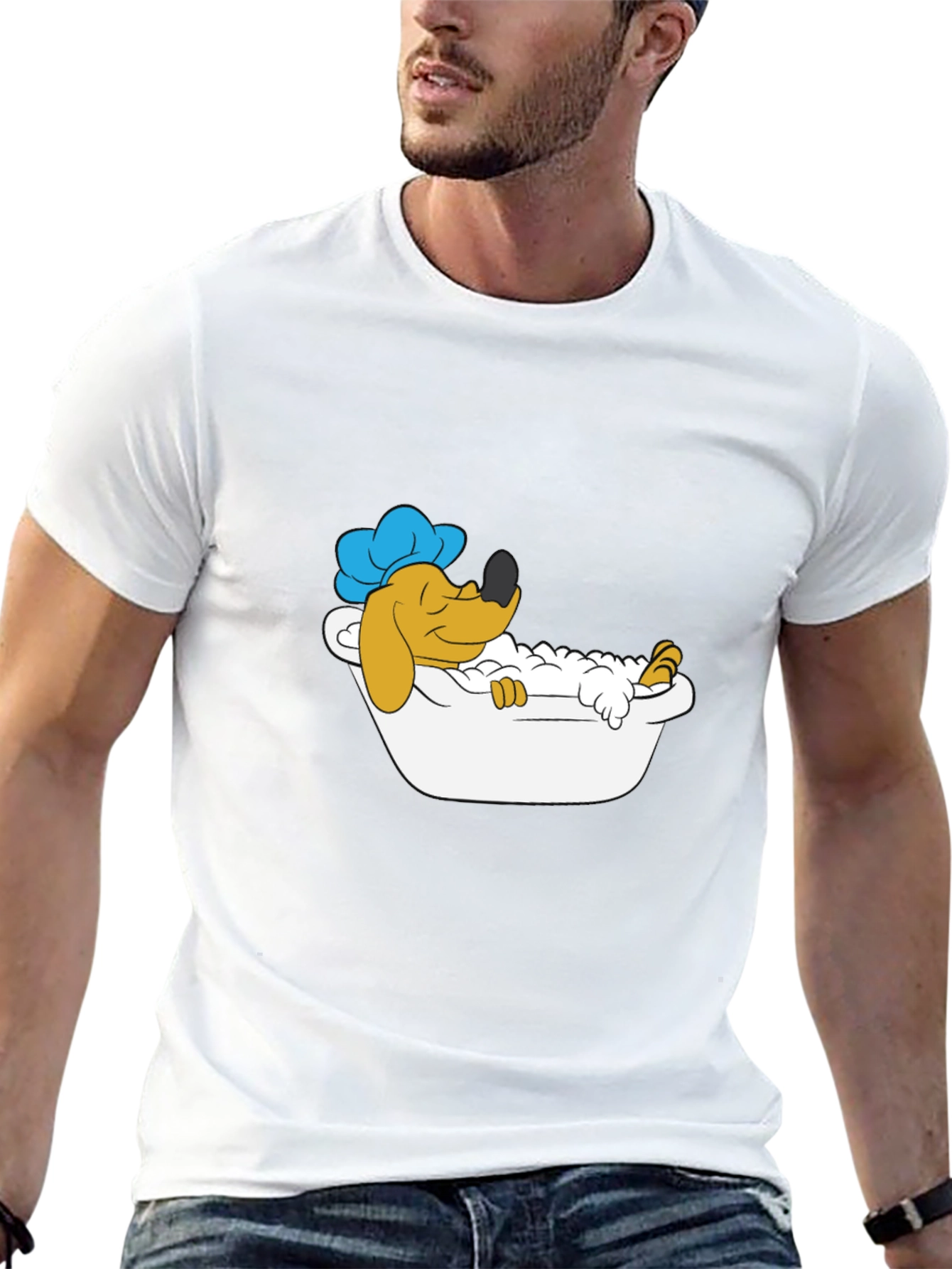 Cartoon Dog Bath Time T-Shirt