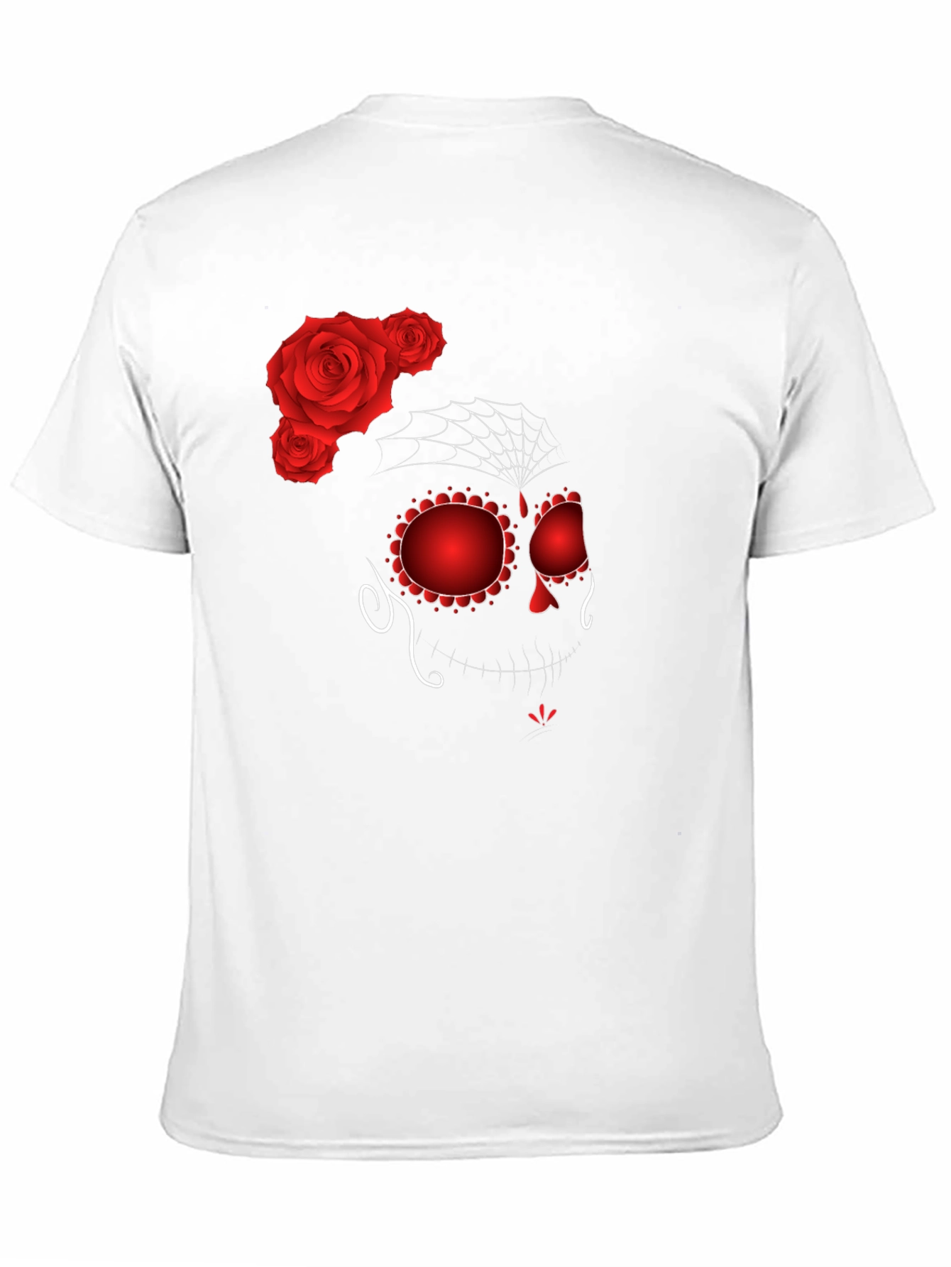 Sugar Skull Rose Graphic Tee - Black