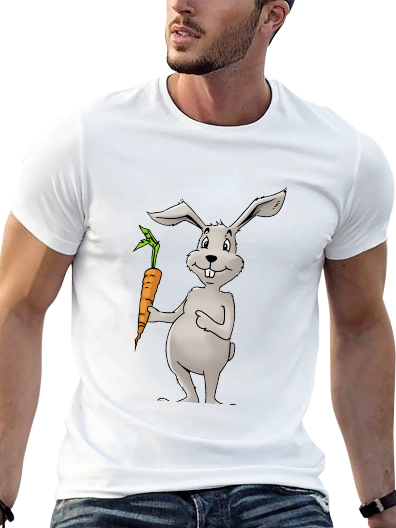 Bunny & Carrot Graphic T-Shirt - Mens Black Tee