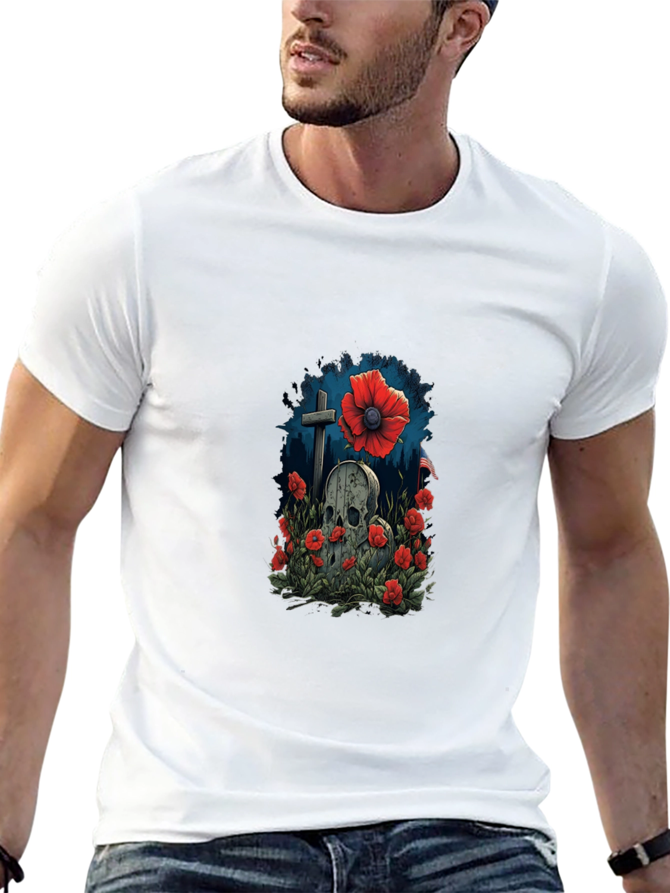Skull & Poppy Memorial T-Shirt