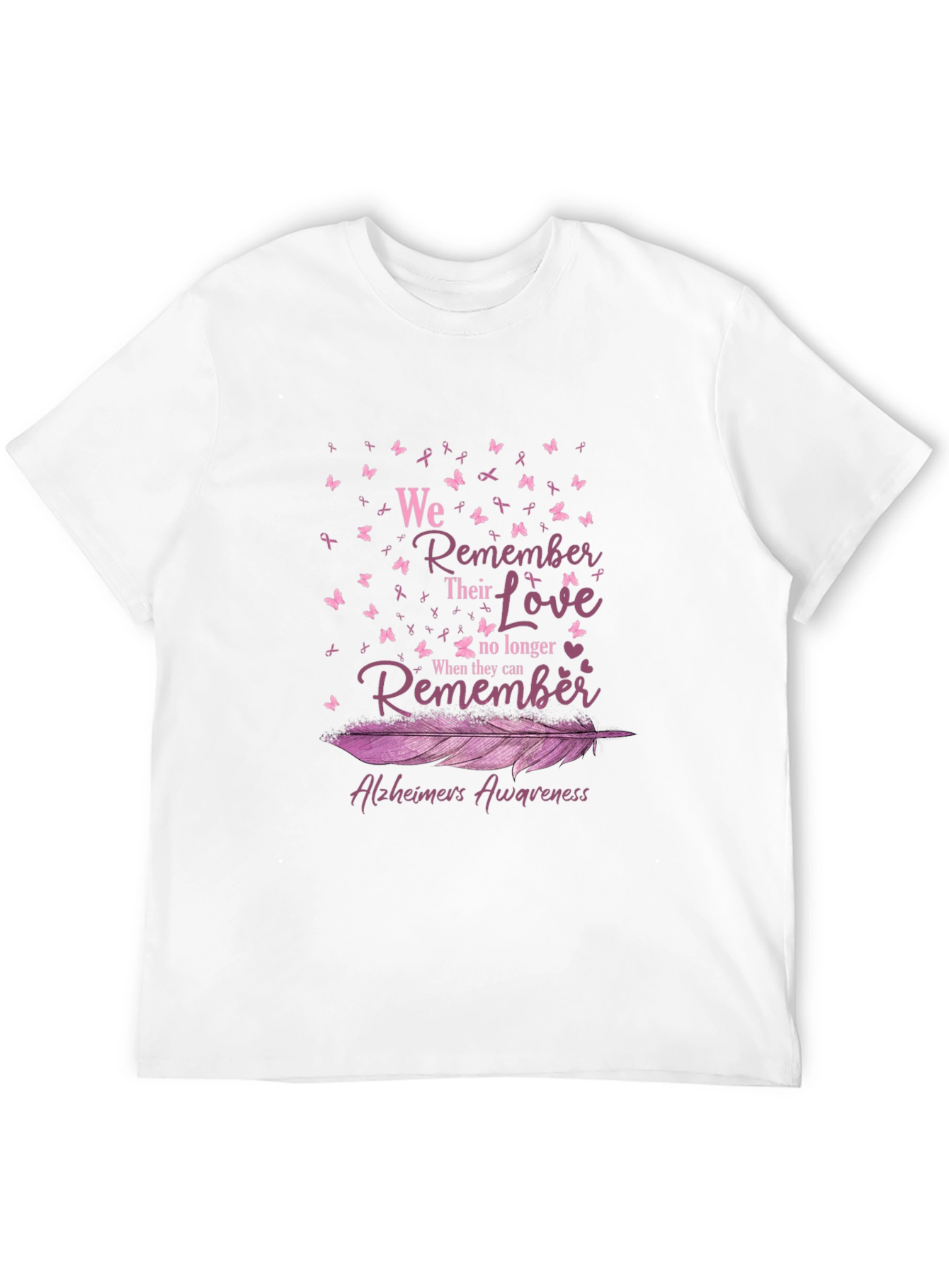 Alzheimers Awareness Ribbon Butterfly T-Shirt