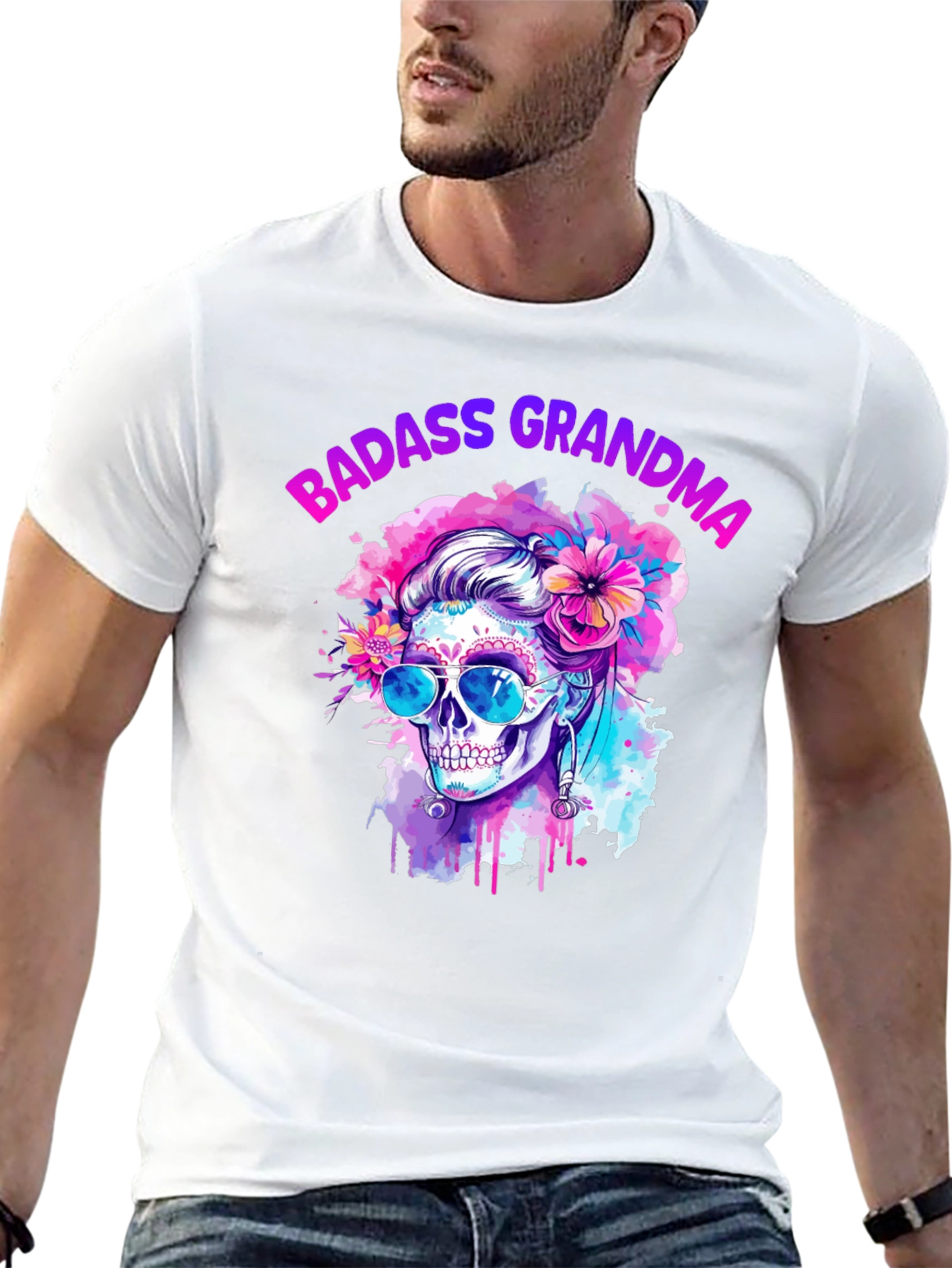 Badass Grandma Skull T-Shirt