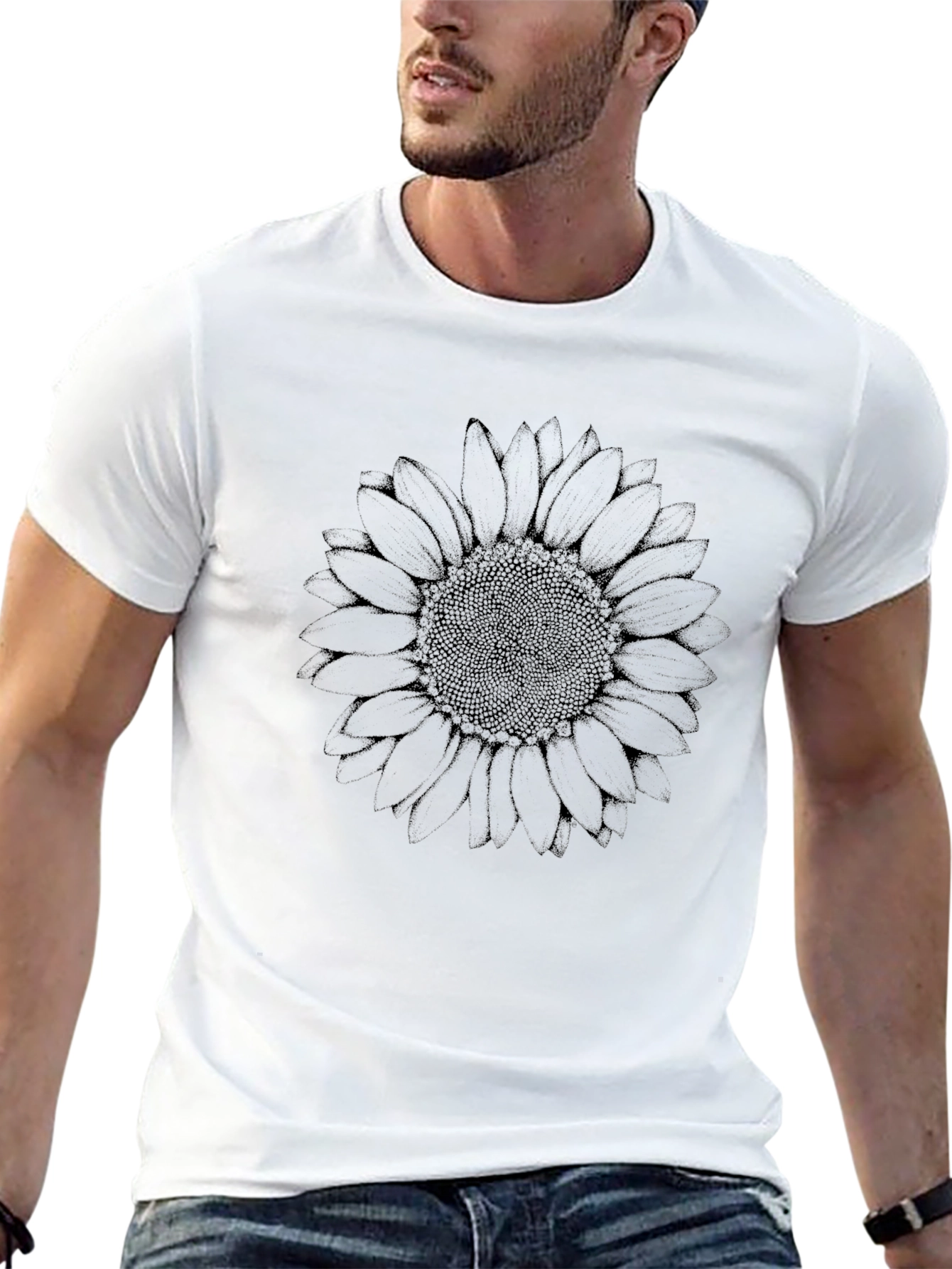 Sunflower Graphic Black T-Shirt - Modern Style