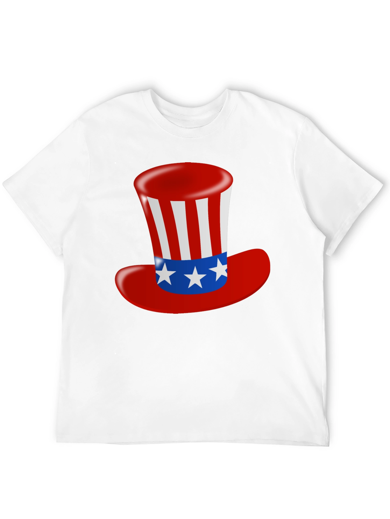 Patriotic Uncle Sam Hat Graphic T-Shirt