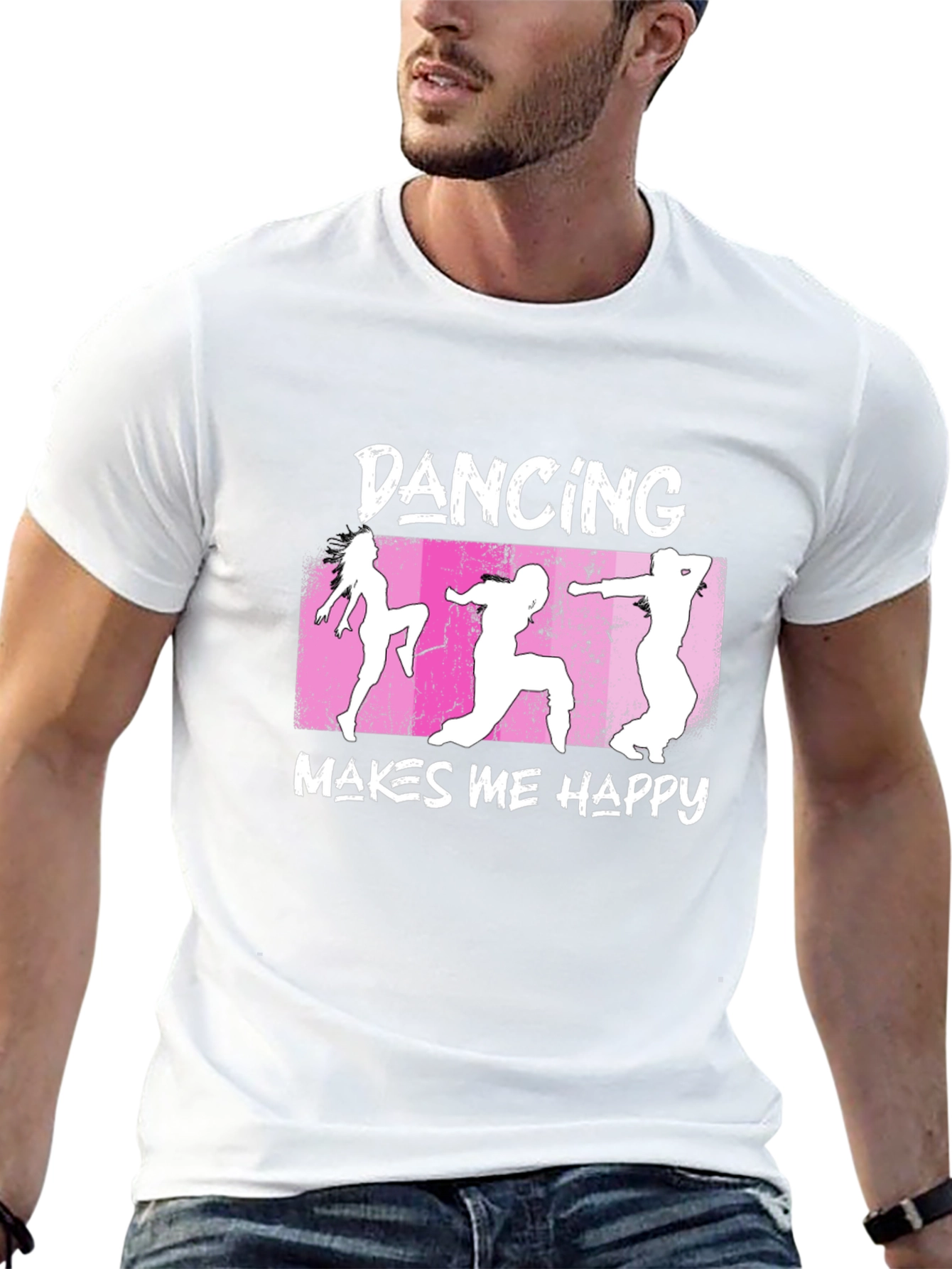 Dancing Makes Me Happy Graphic T-Shirt - Black
