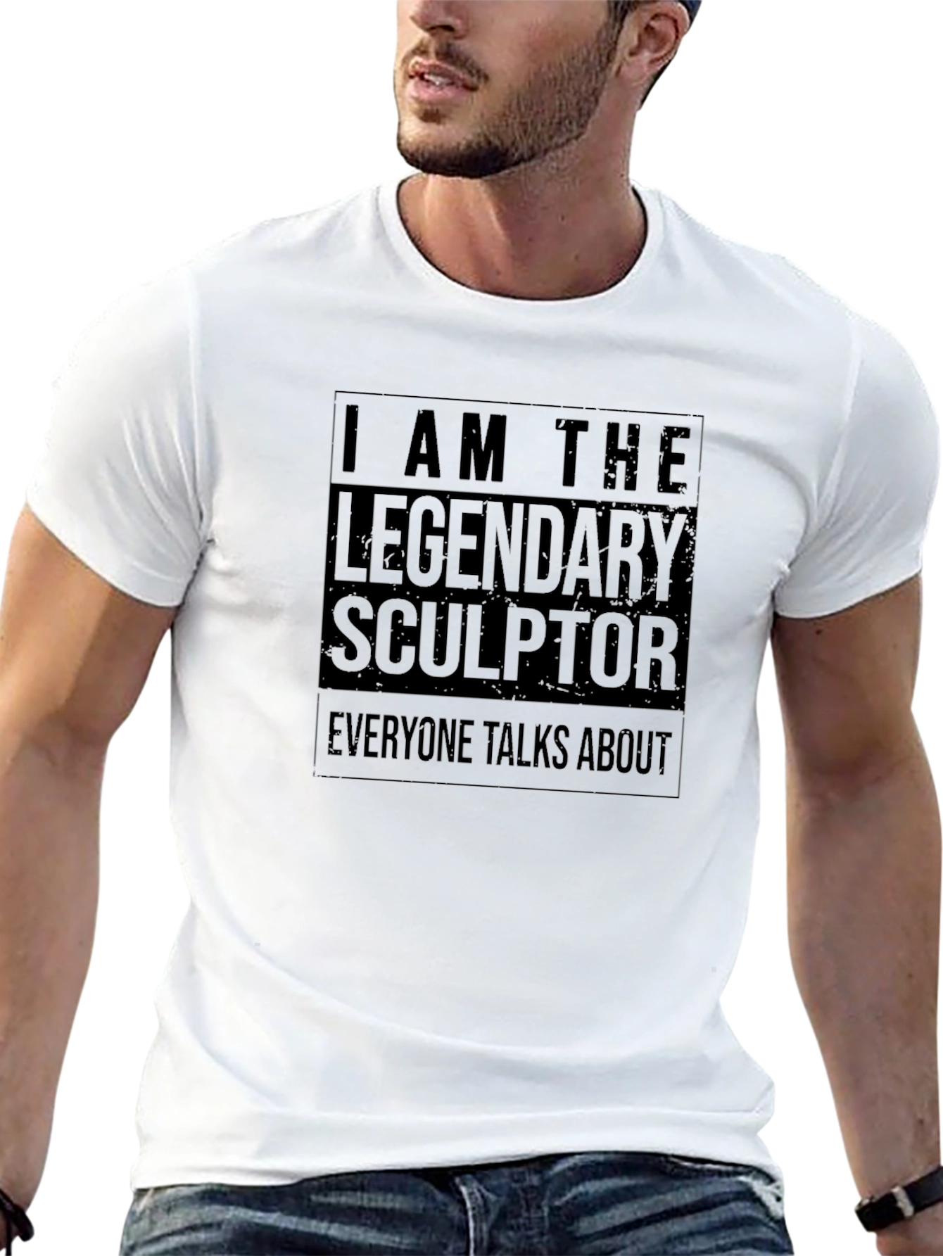 Legendary Sculptor Graphic Tee - Black Cotton T-Shirt