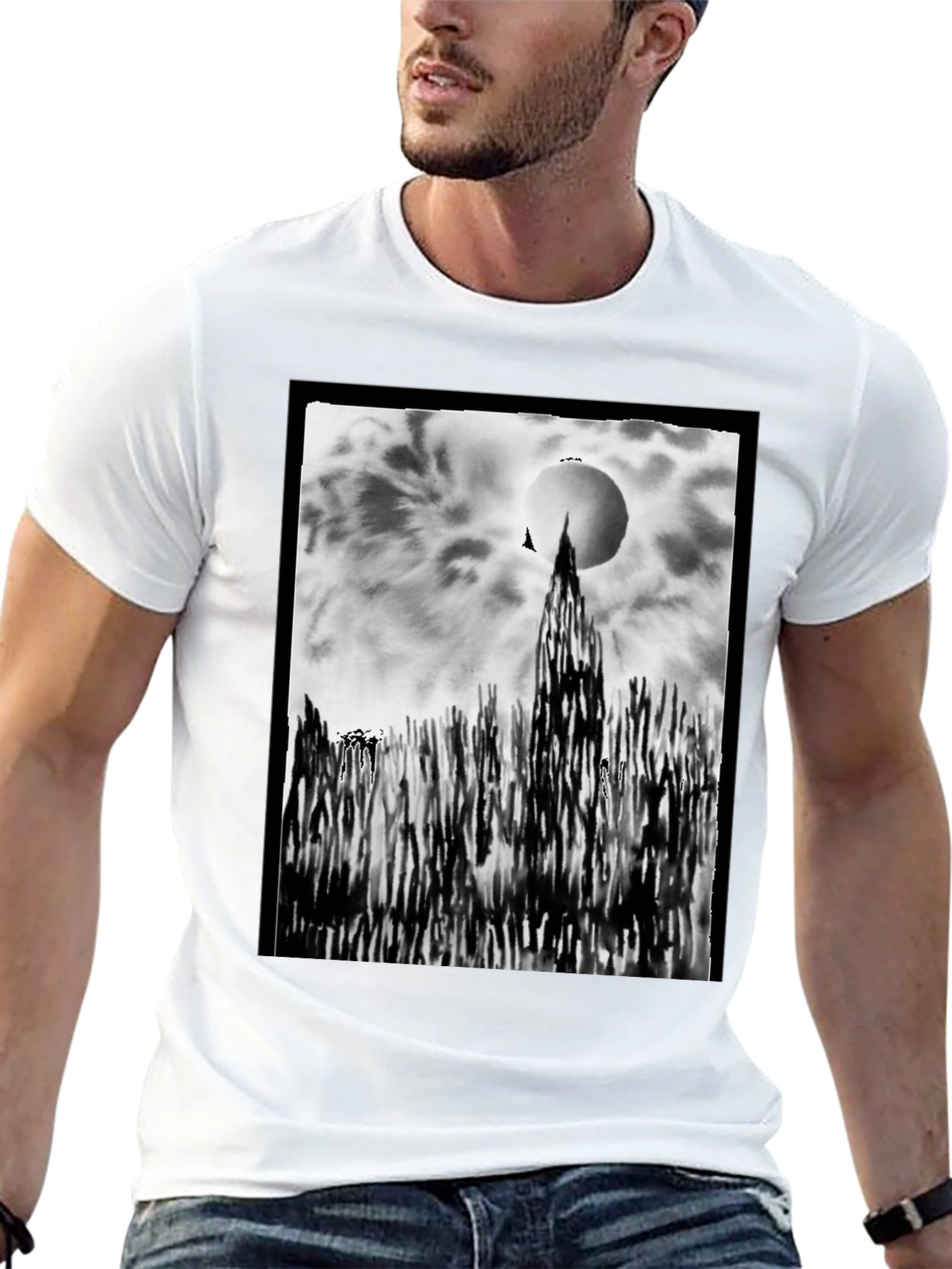 Abstract Art T-Shirt - Black Cotton Tee