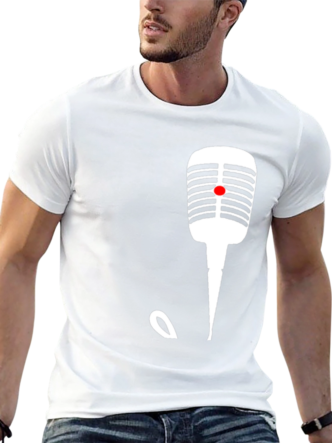 Retro Microphone Graphic T-Shirt - Classic Vocal Tee