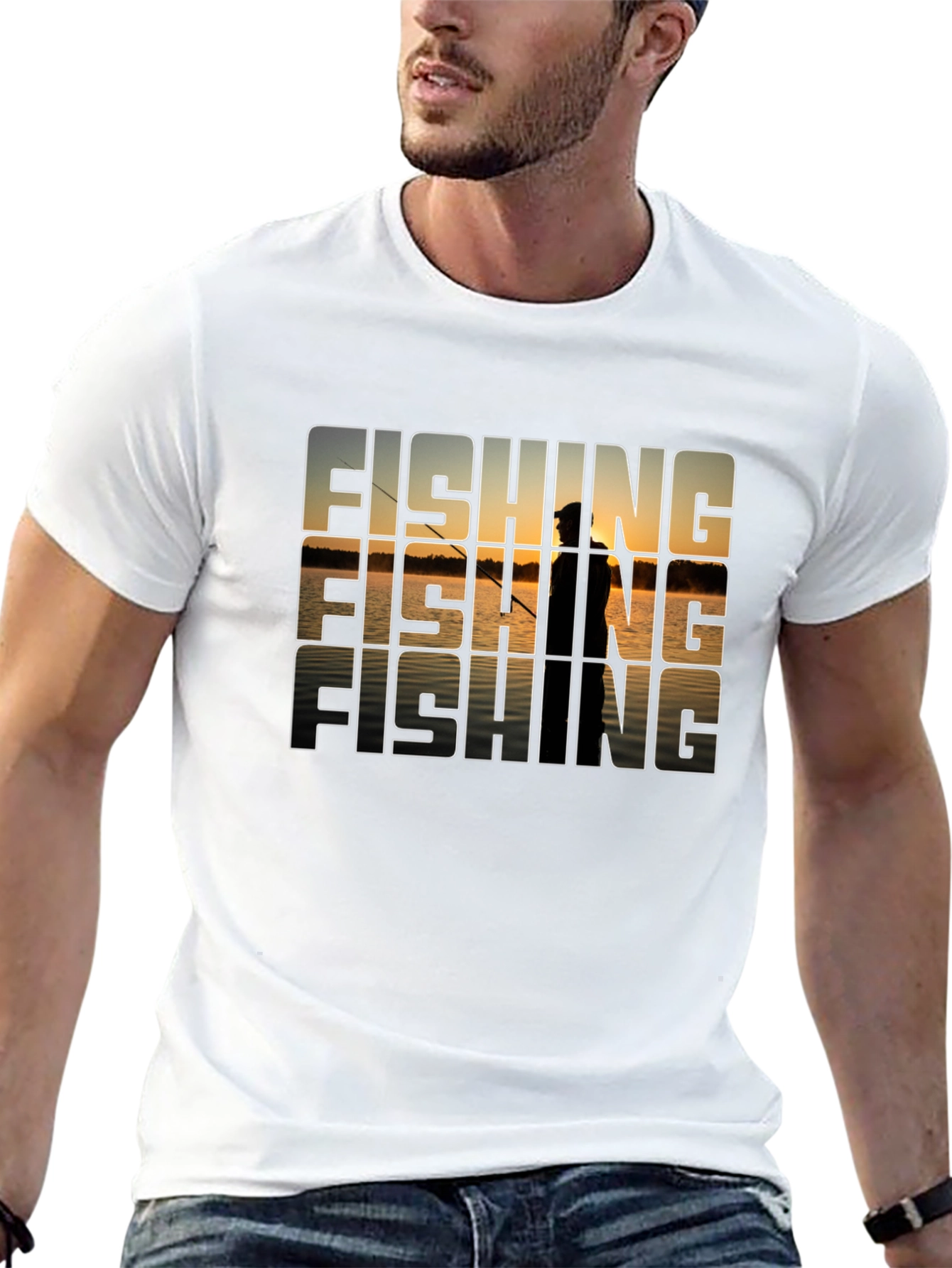 Fishing Sunset T-Shirt - Nature Graphic Tee