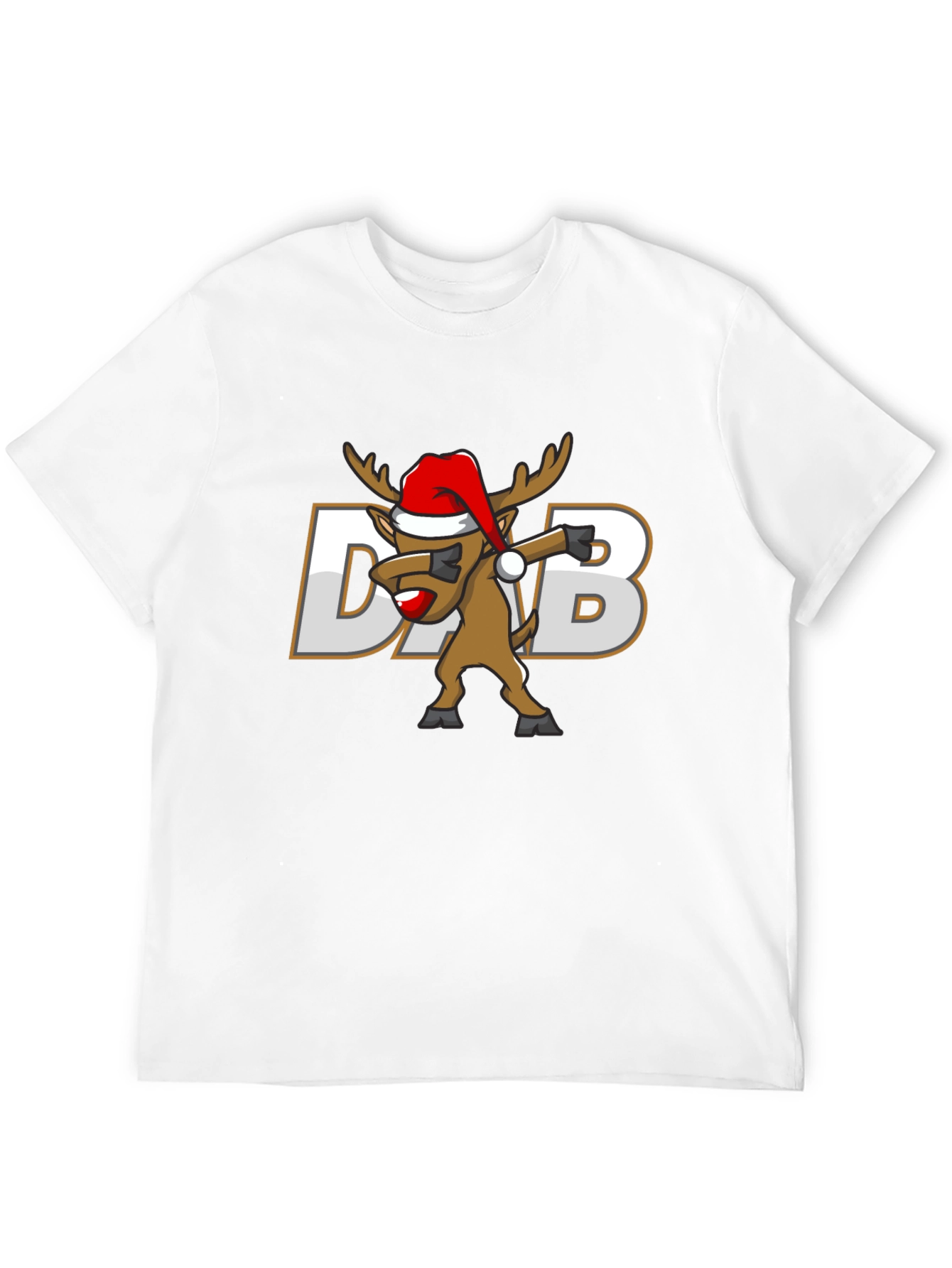 Dabbing Reindeer Christmas Graphic T-Shirt