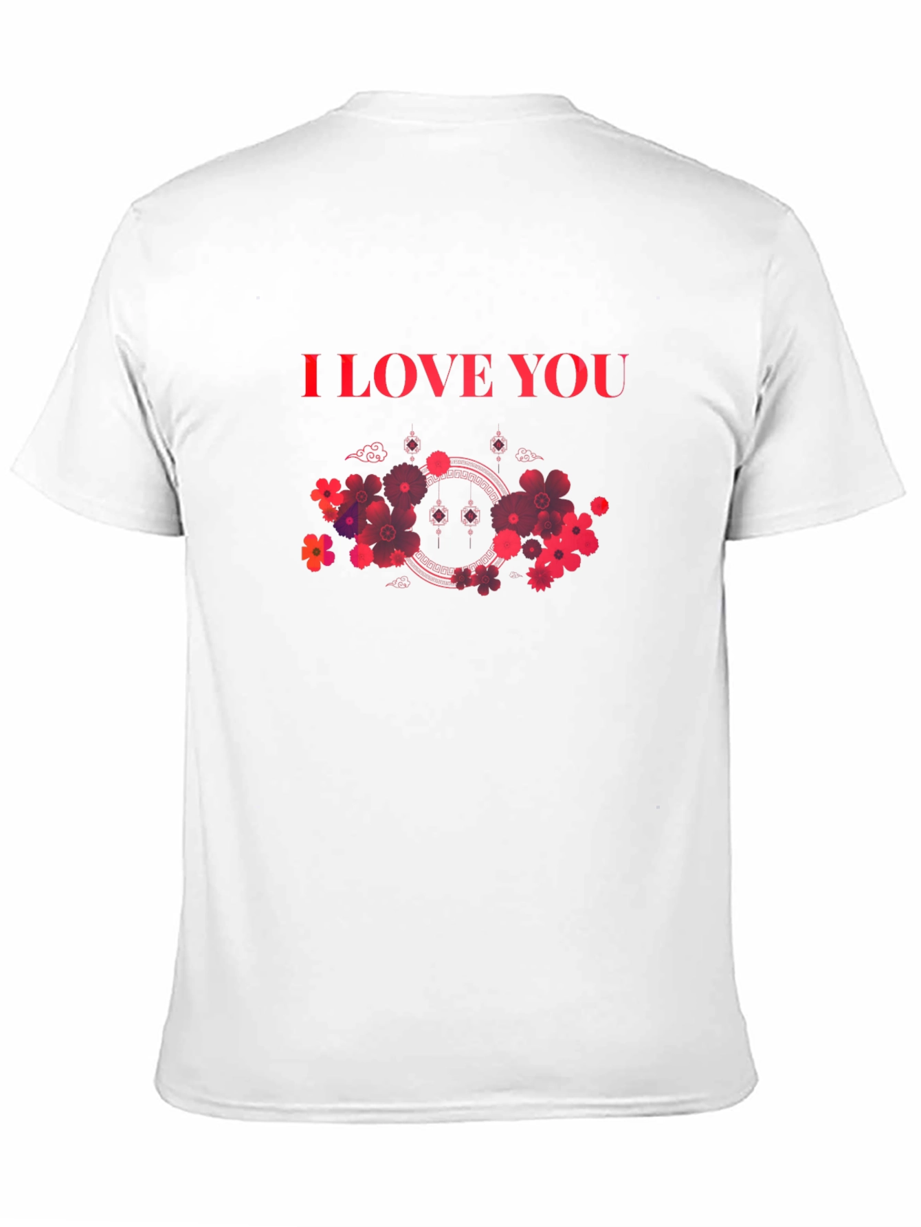 I Love You Floral Graphic Black T-Shirt
