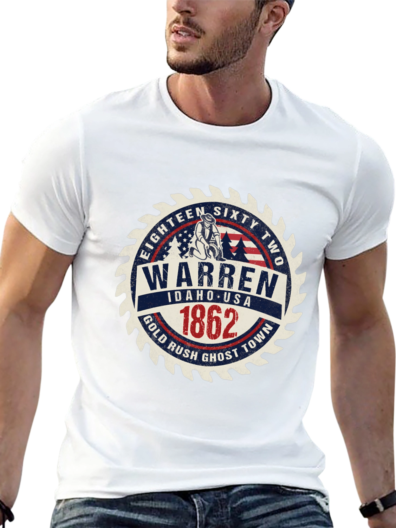 Warren Idaho 1862 Gold Rush Black T-Shirt