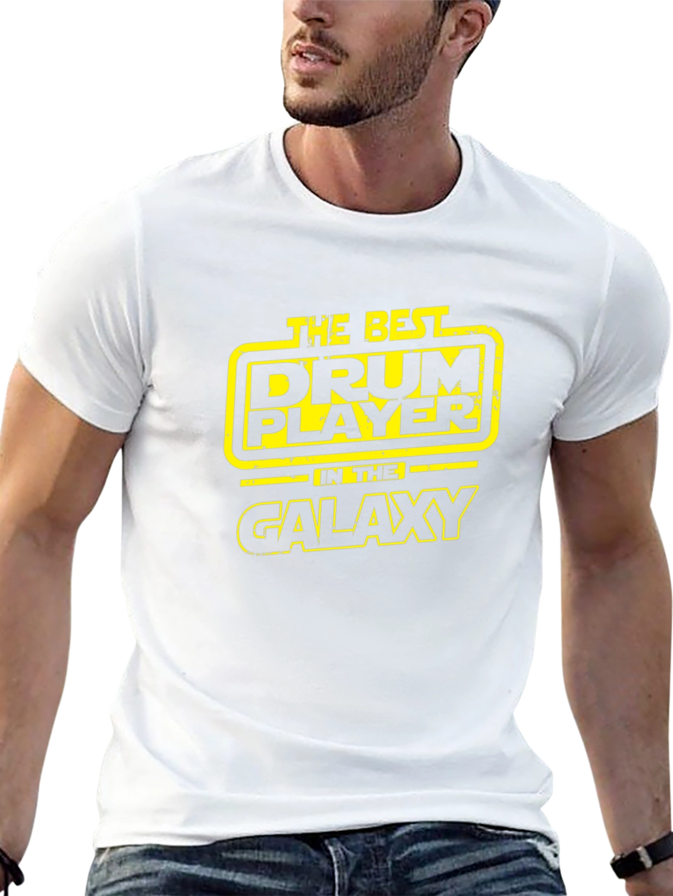 Drum Player Galaxy Black T-Shirt