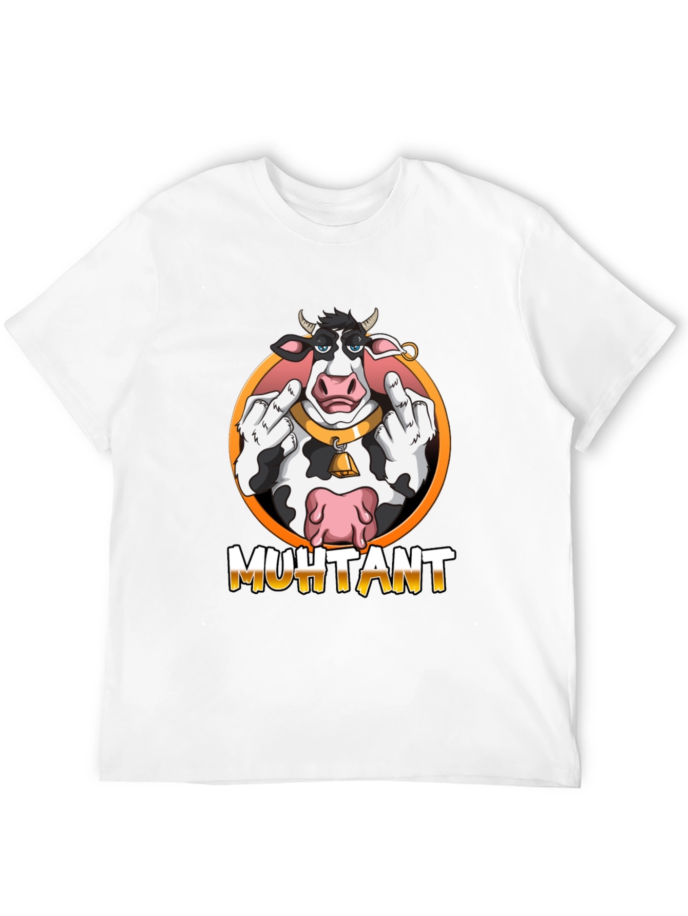 Muhtant Cartoon Cow Graphic T-Shirt
