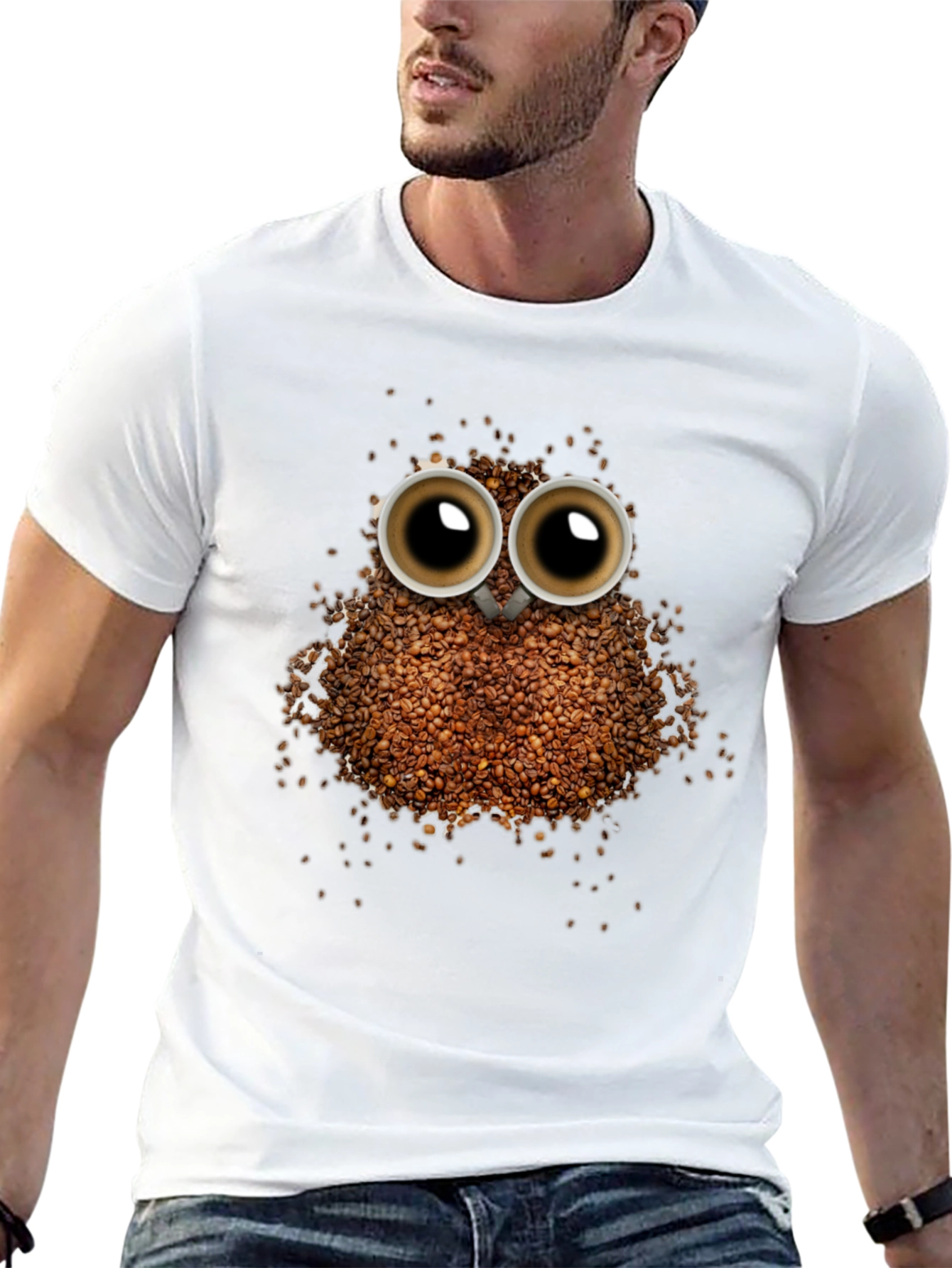 Coffee Bean Owl T-Shirt - Unique Graphic Tee