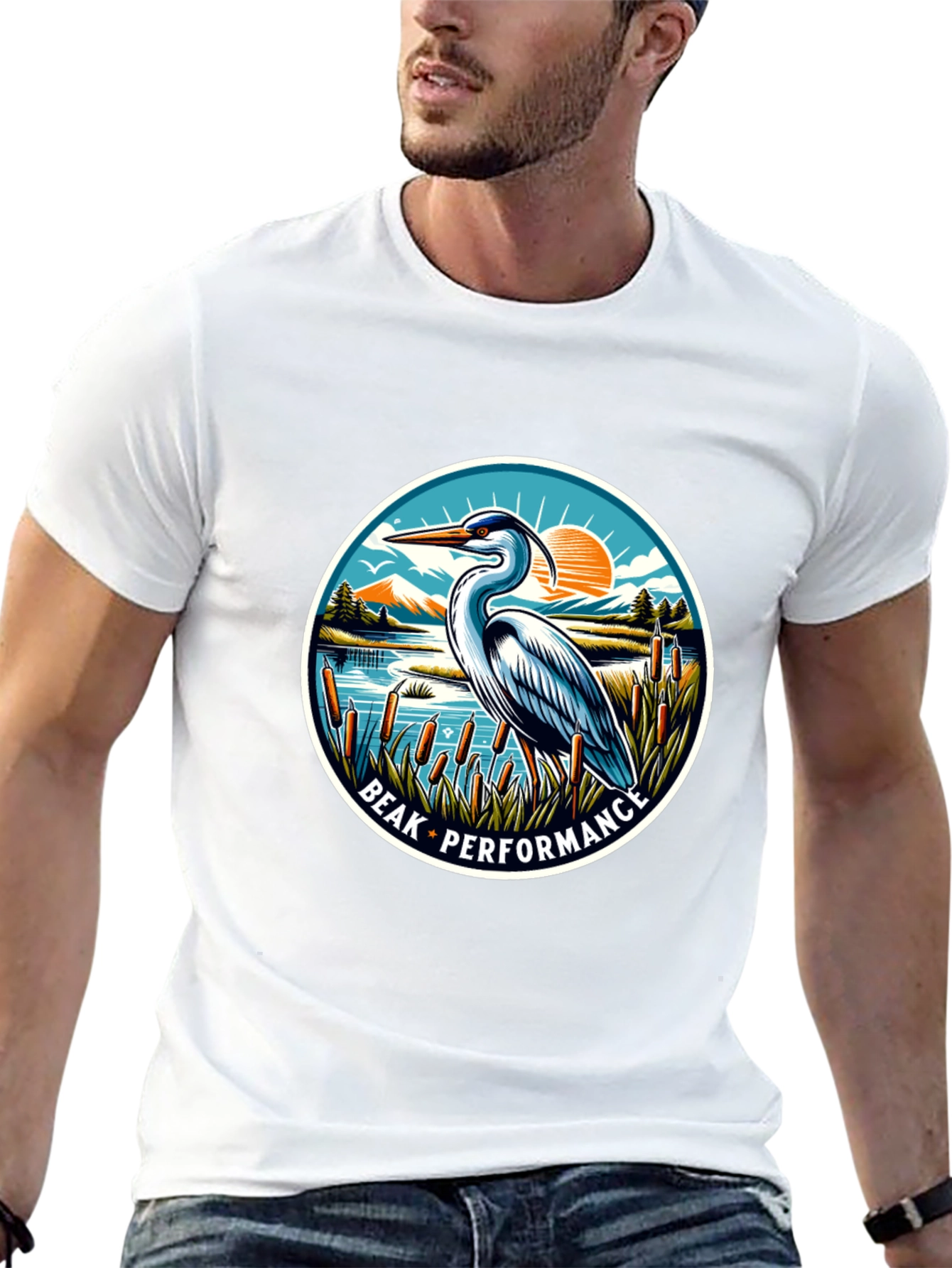 Beak Performance Heron Graphic T-Shirt