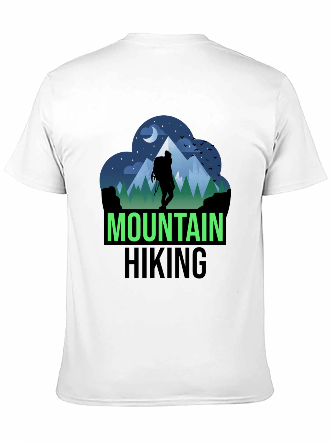 Mountain Hiking Graphic Tee - Black