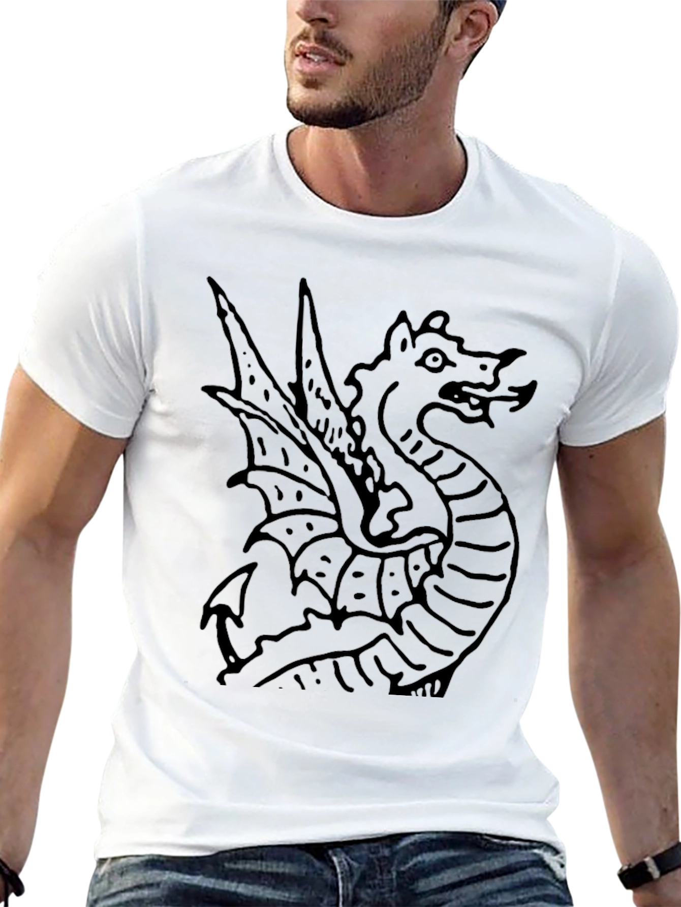 Dragon Graphic Black T-Shirt - Bold Statement Tee