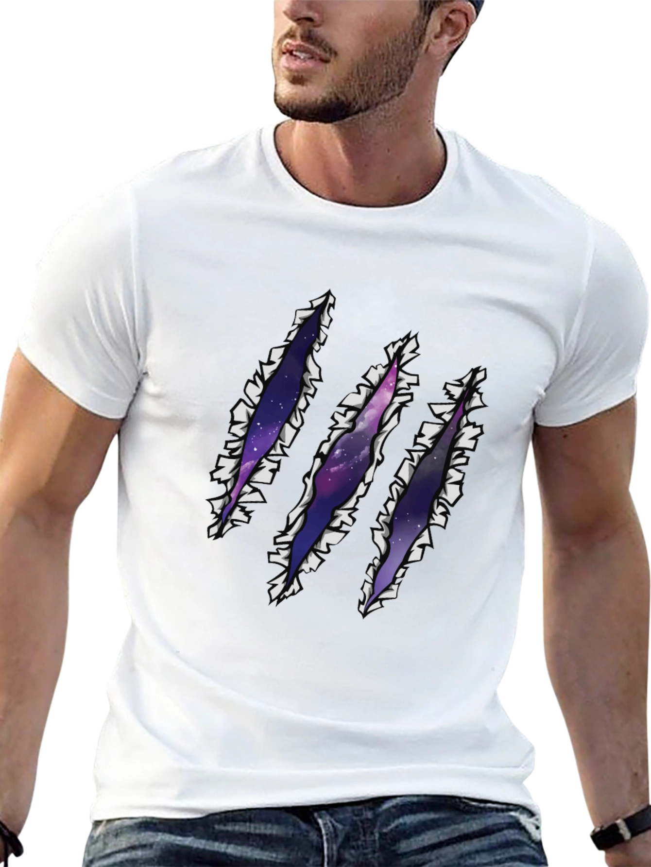 Galaxy Rip T-Shirt - Claw Mark Space Design