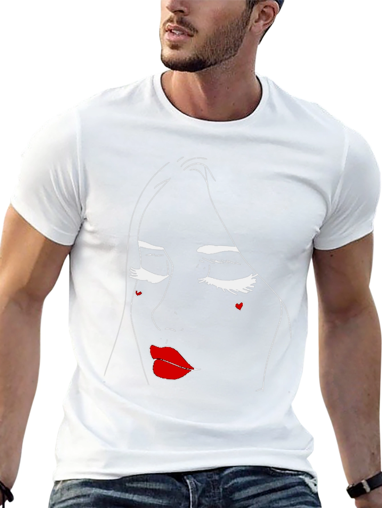 Abstract Face Black T-Shirt