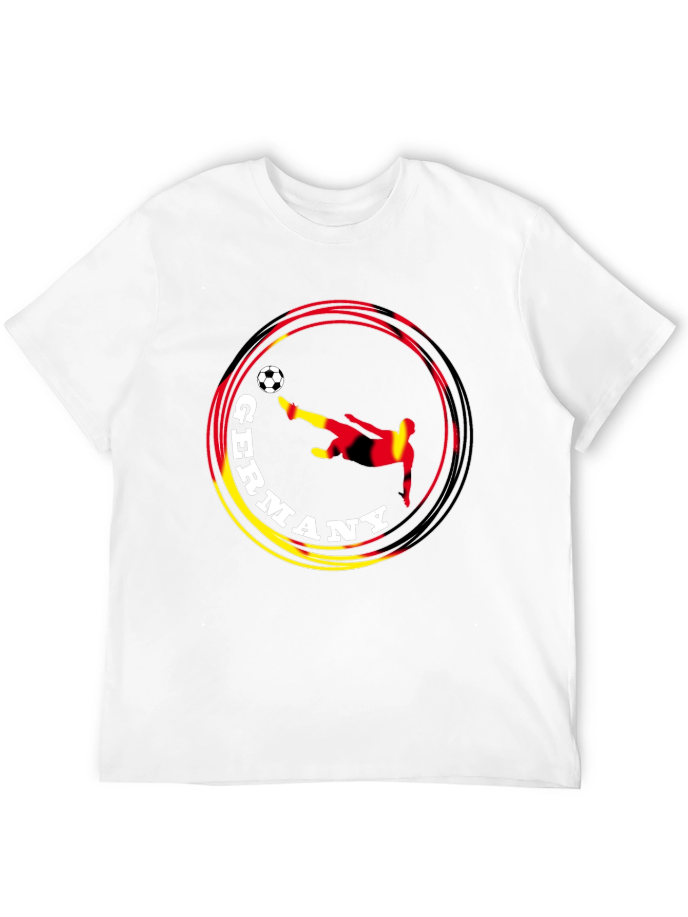 Germany Soccer T-Shirt - Black Round Graphic
