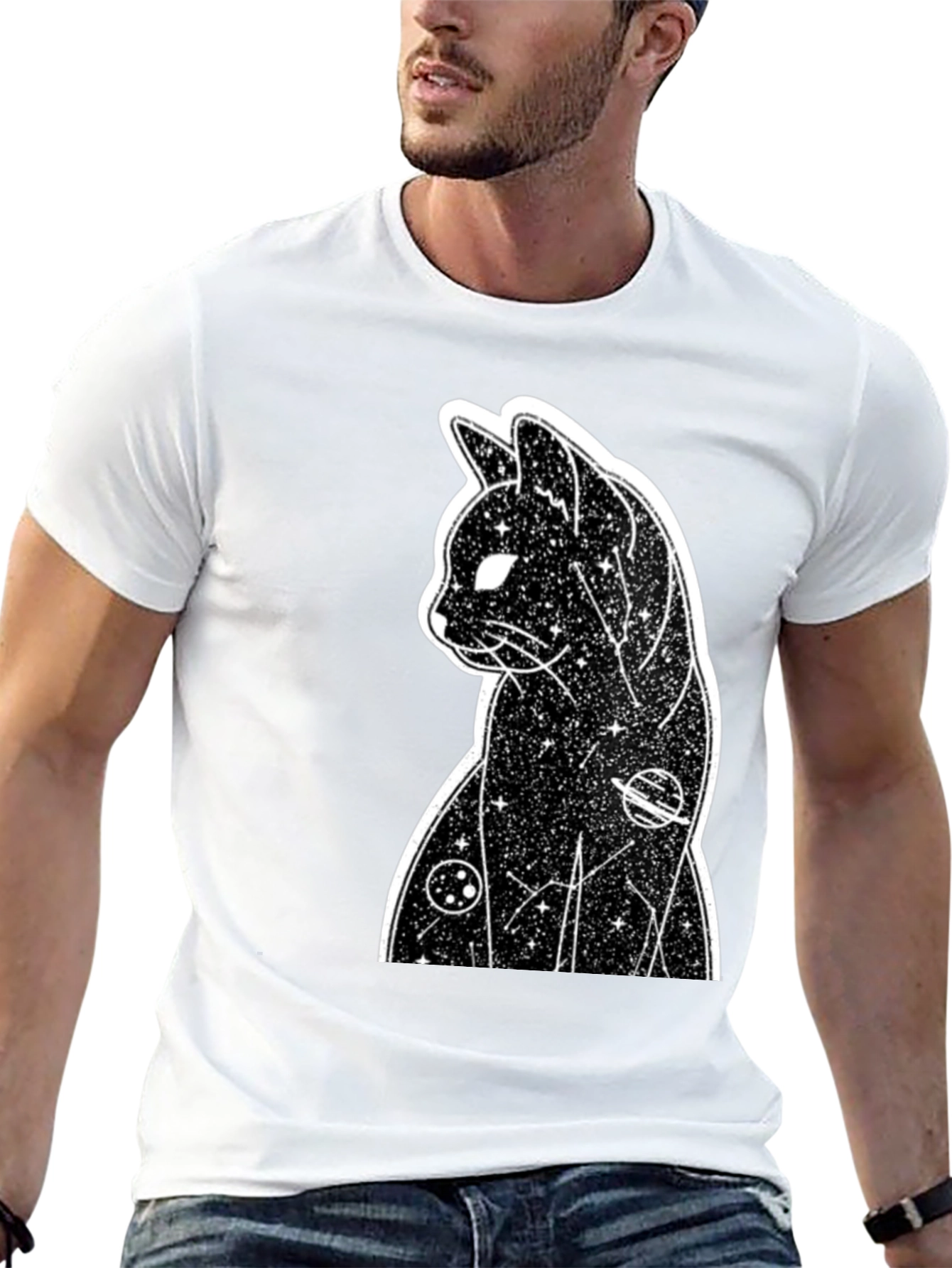 Cosmic Cat T-Shirt - Black