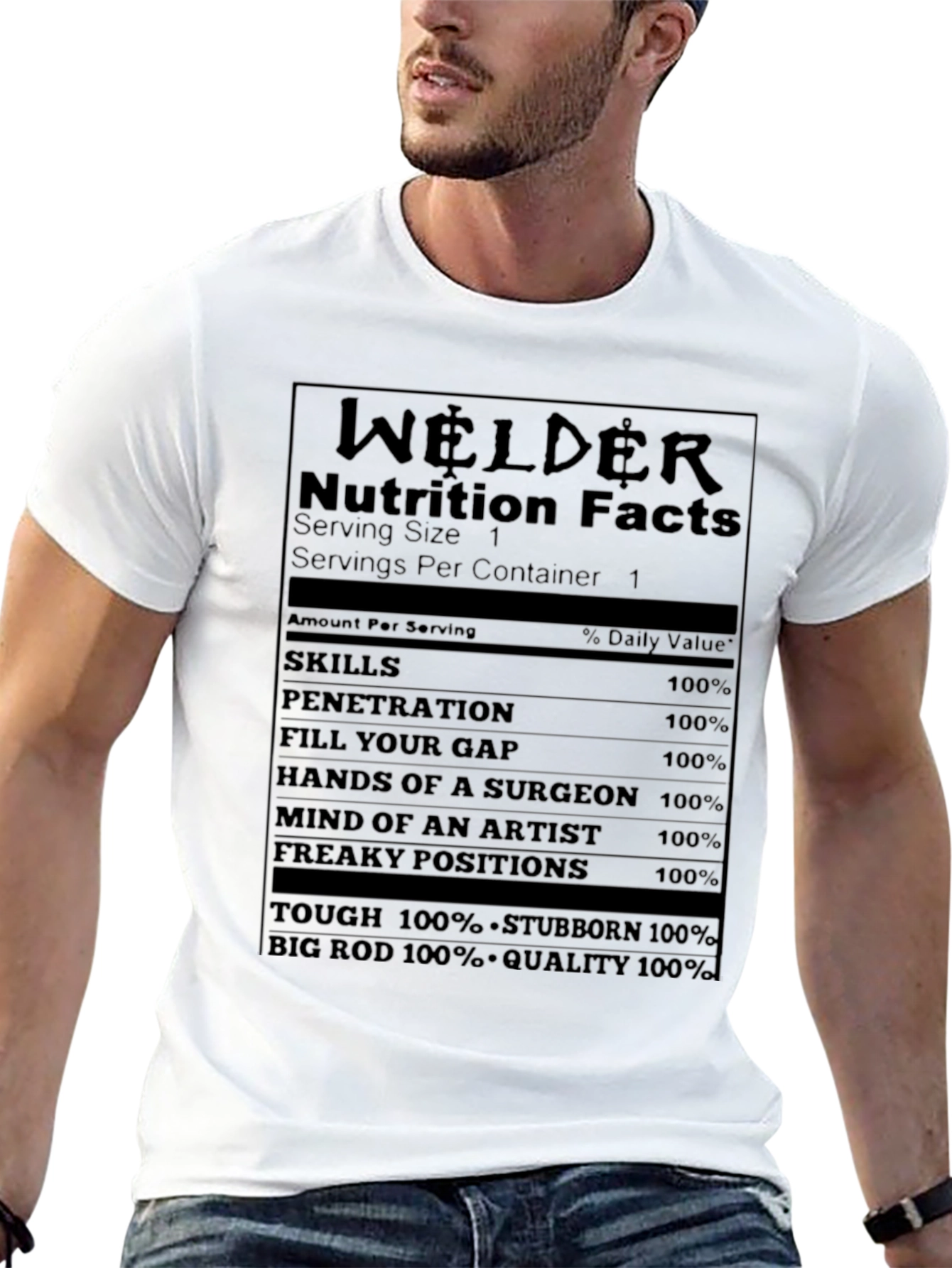 Welder Nutrition Facts Black T-Shirt