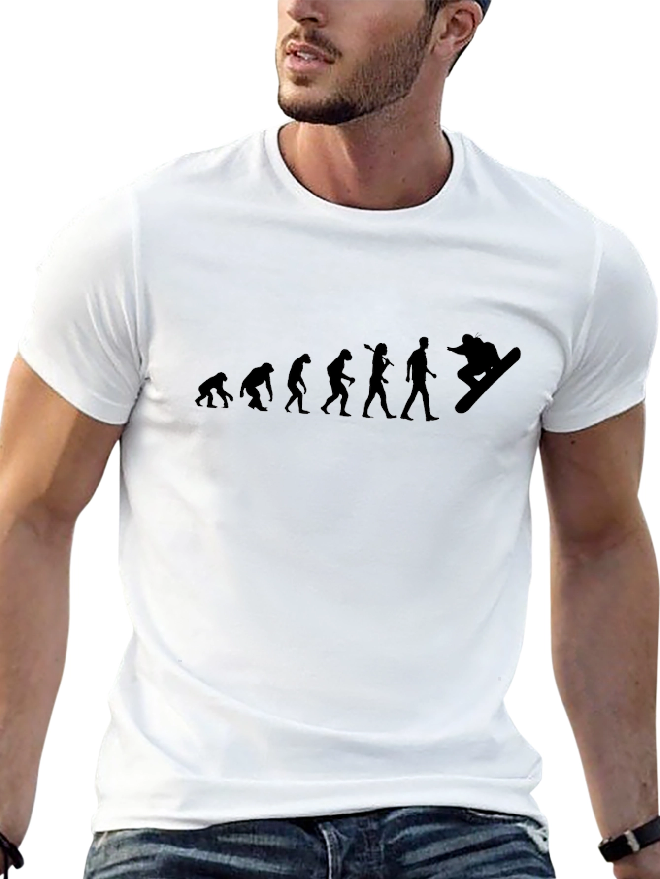 Evolution of Snowboarding Black T-Shirt