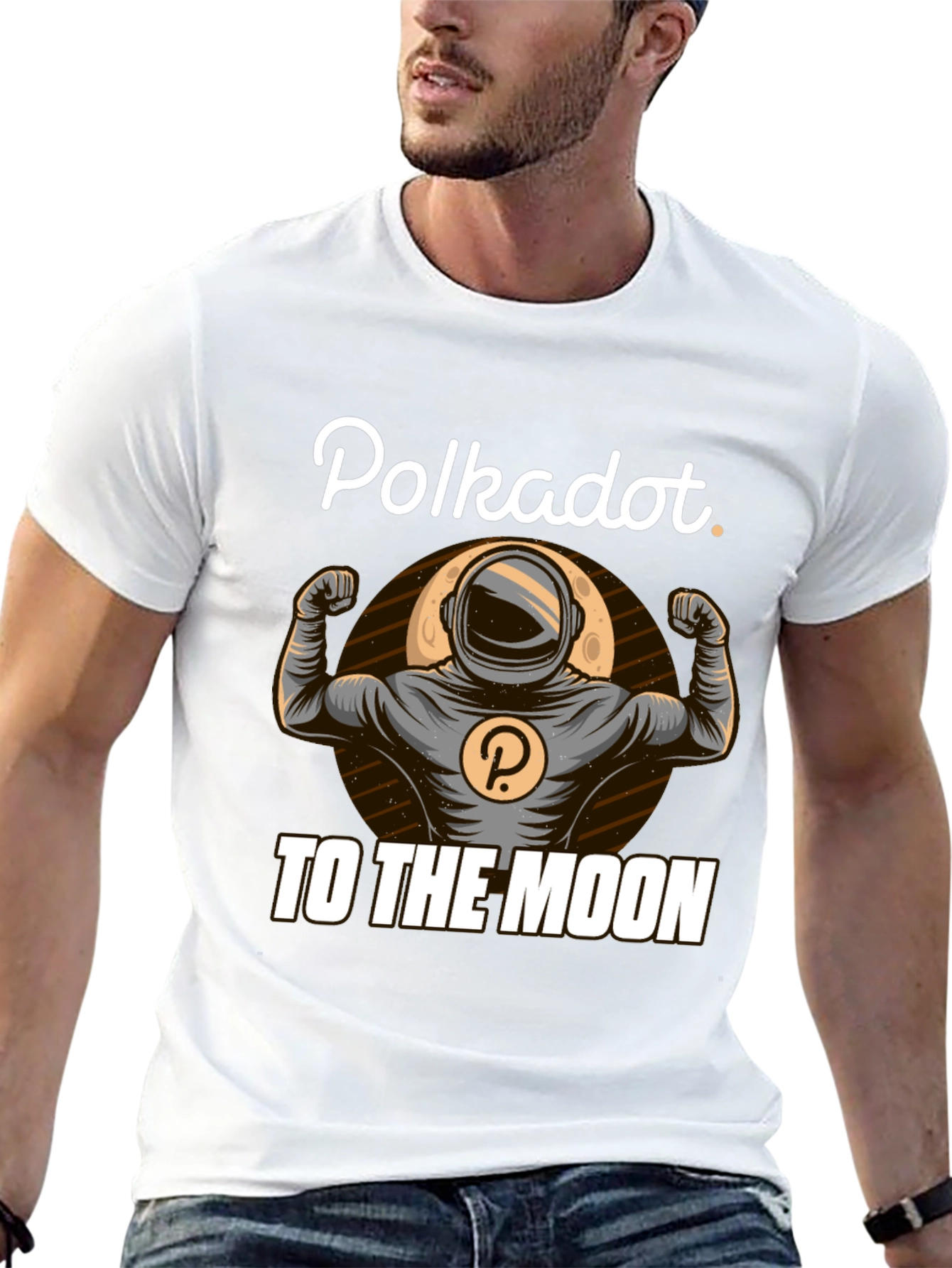 Polkadot To The Moon Black T-Shirt