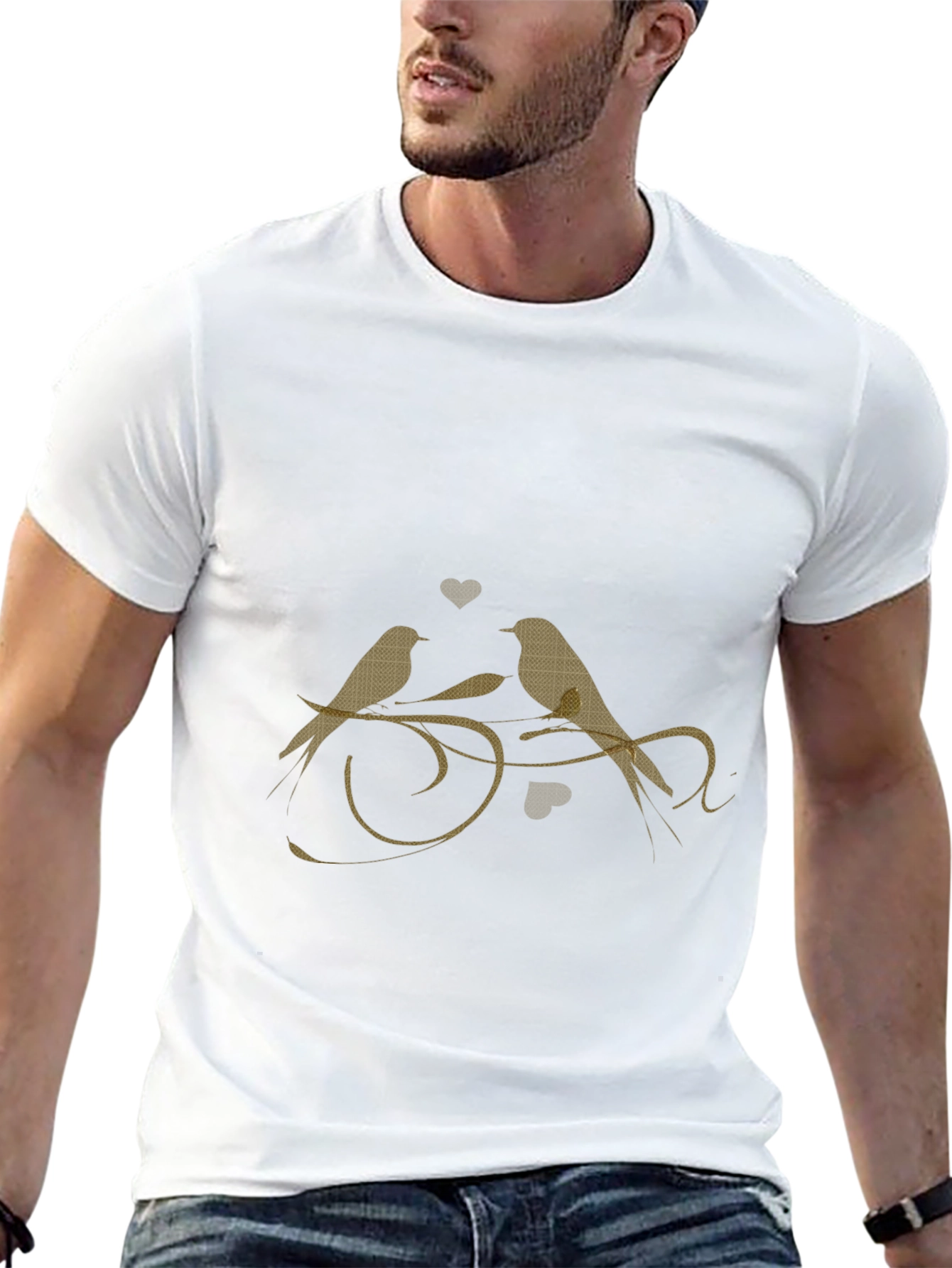 Love Birds Graphic Tee - Stylish Black T-Shirt
