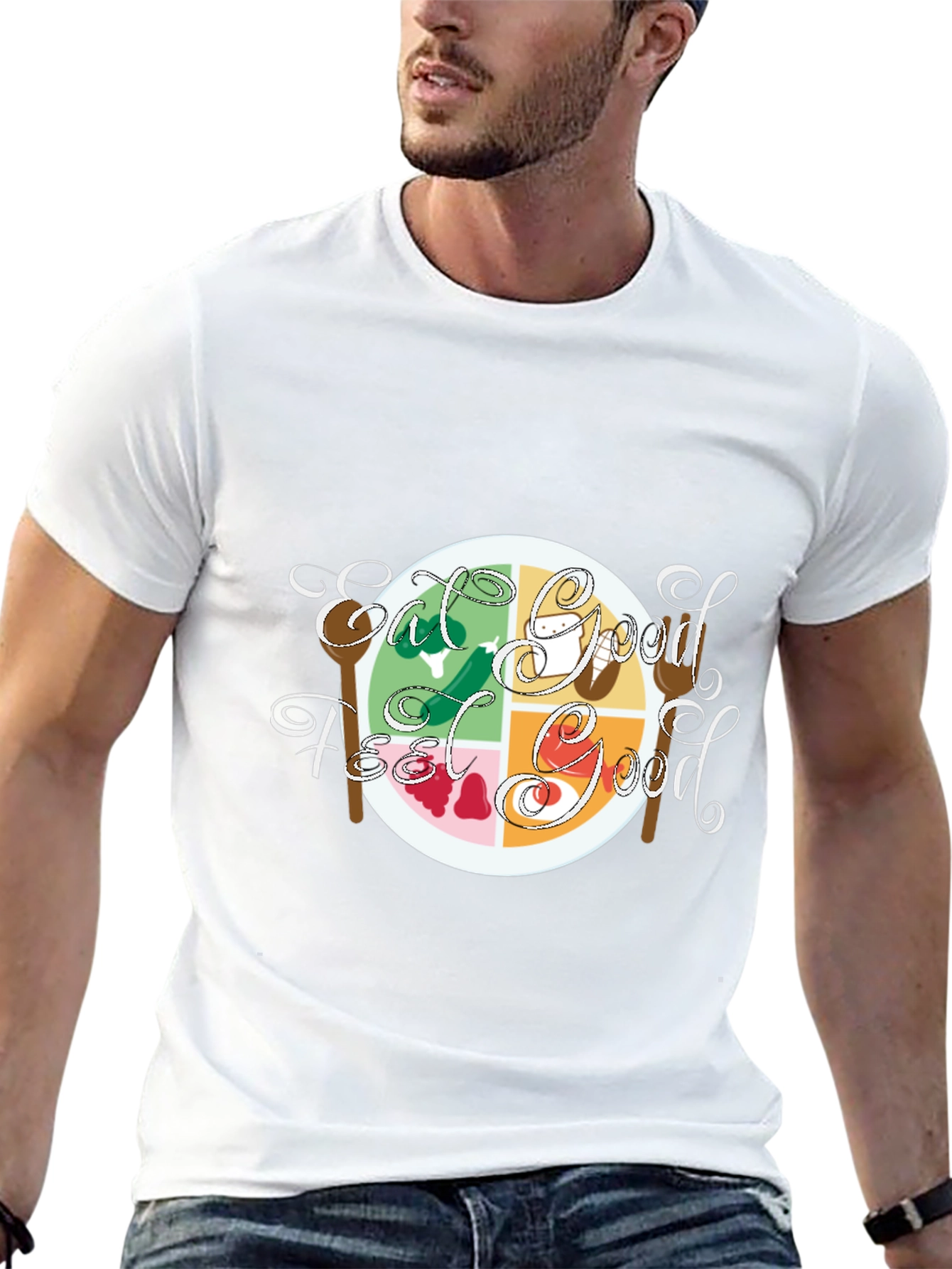 Eat Good Feel Good Graphic Tee - Black Cotton