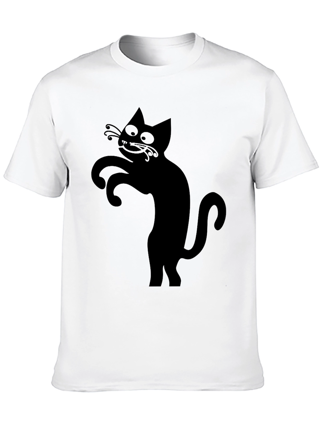 Black Cat Graphic Tee - Mens Casual T-Shirt