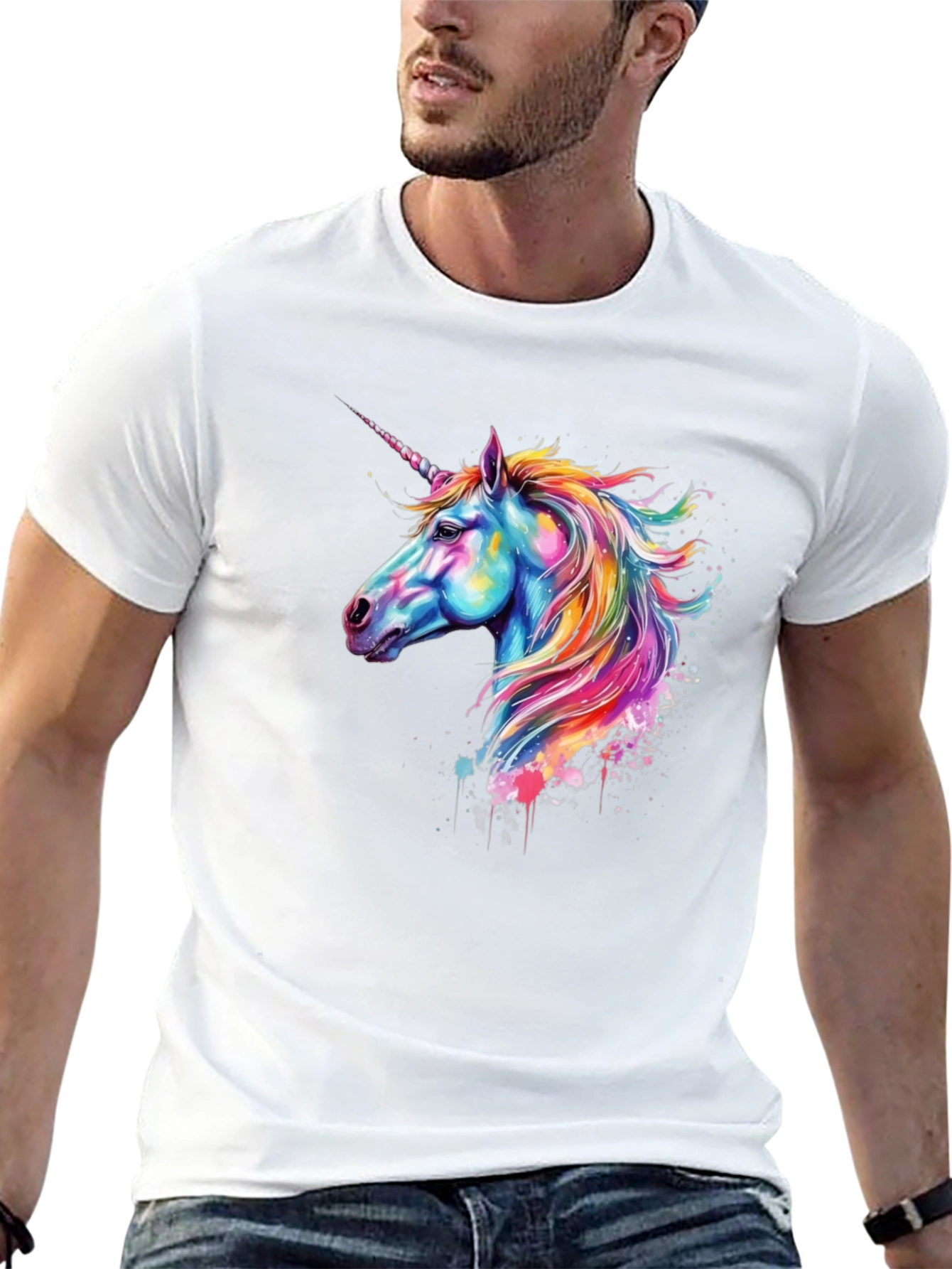 Unicorn Graphic Black T-Shirt