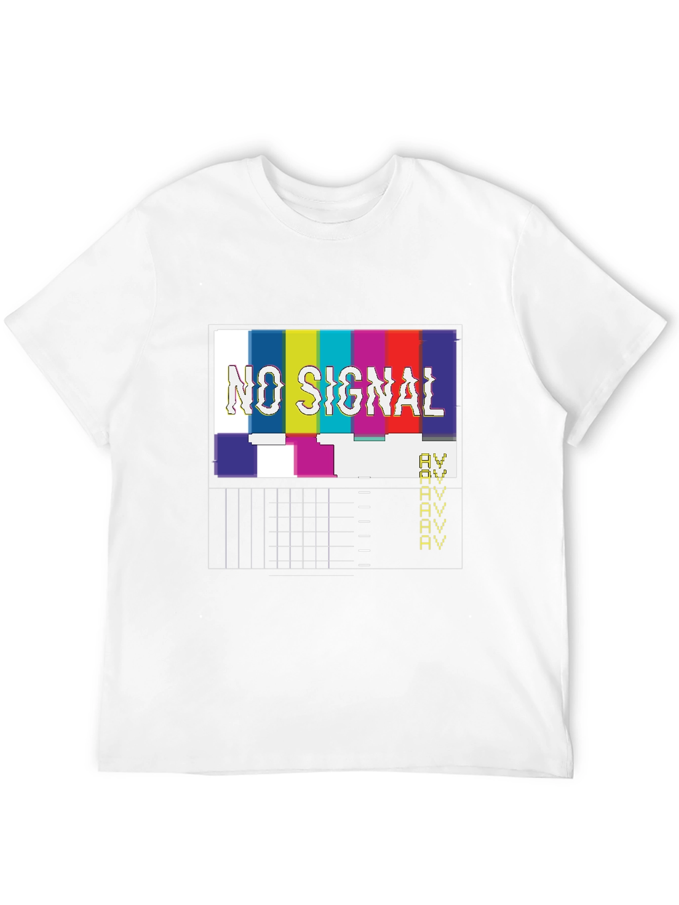 No Signal Glitch T-Shirt - Black Crew Neck Tee
