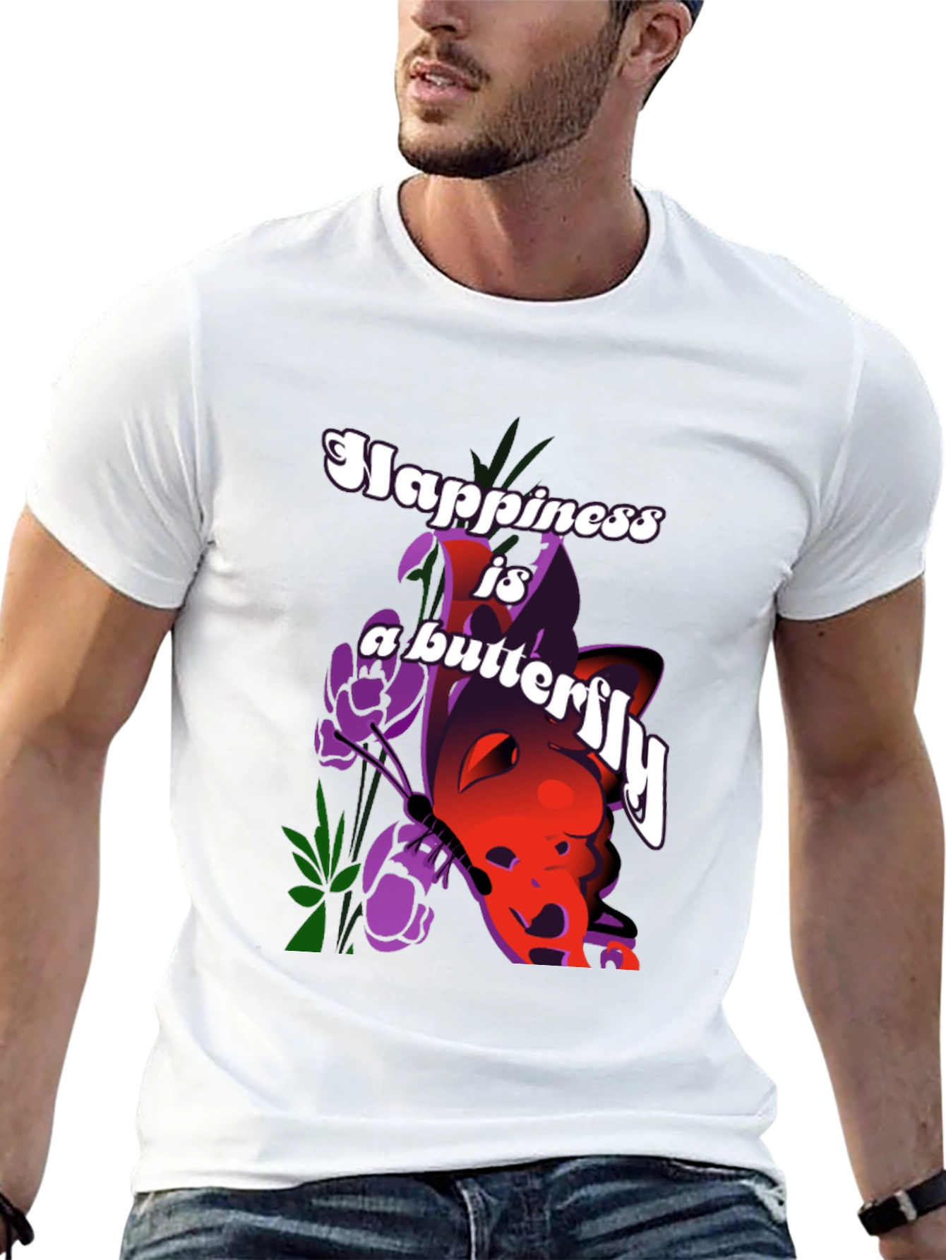 Happiness Butterfly Graphic T-Shirt