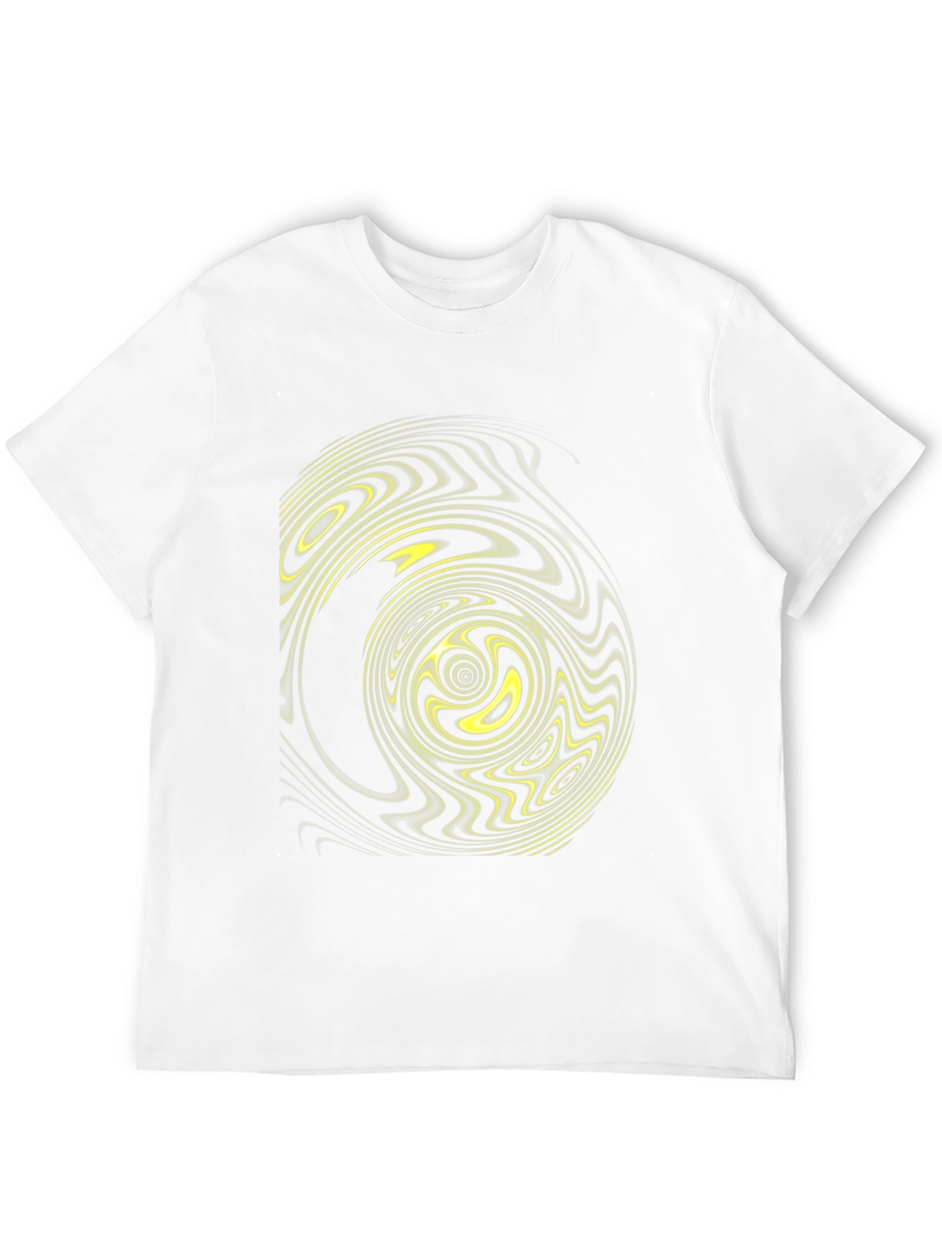 Black Tee with Abstract Vortex Design