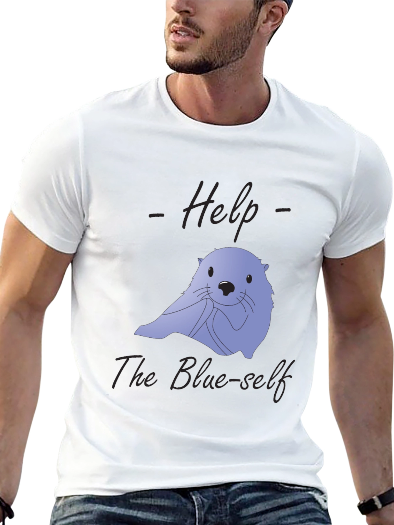 Help The Blue-Self T-Shirt | Unique Graphic Tee
