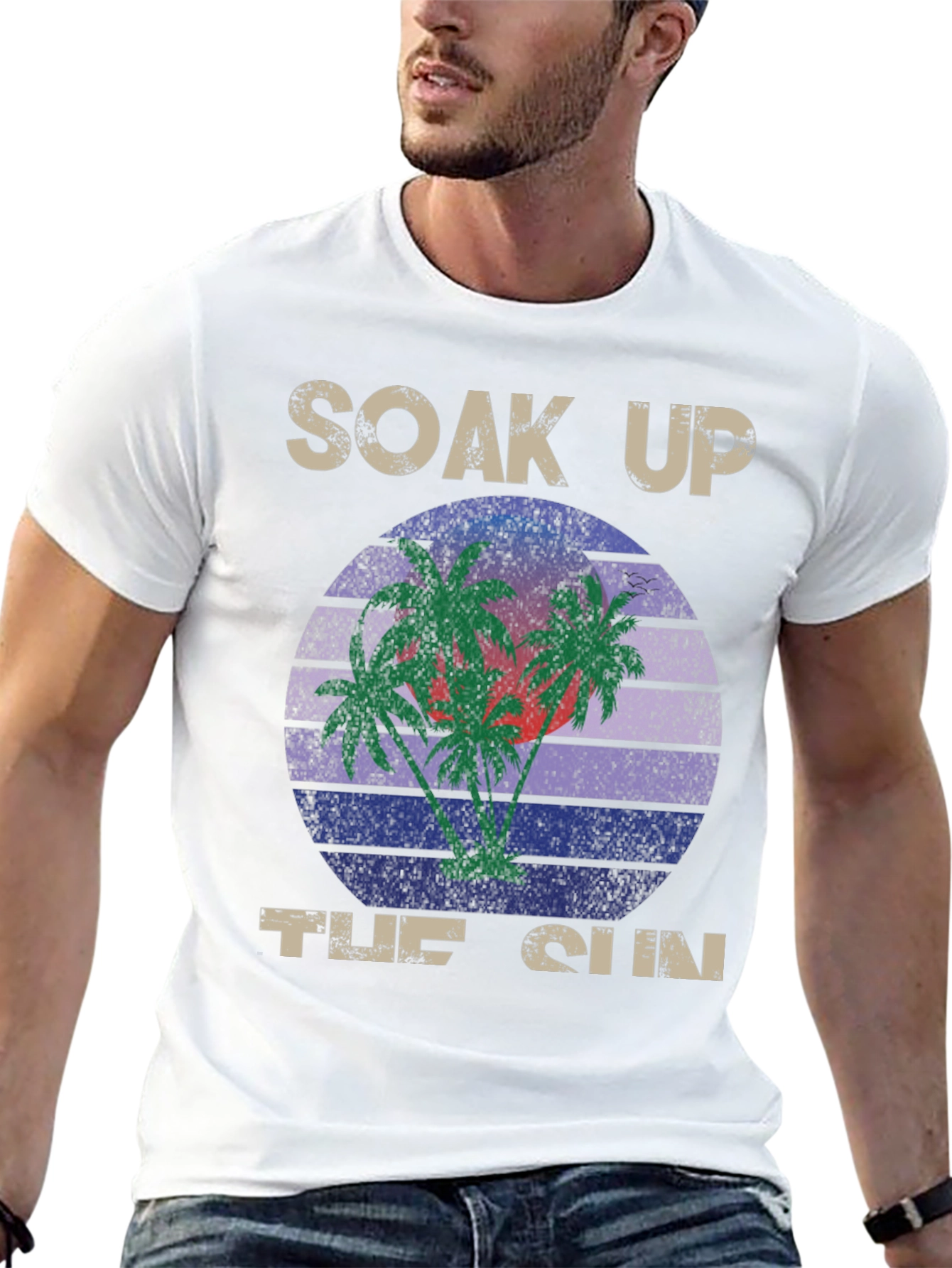 Soak Up the Sun Graphic Tee - Tropical Design