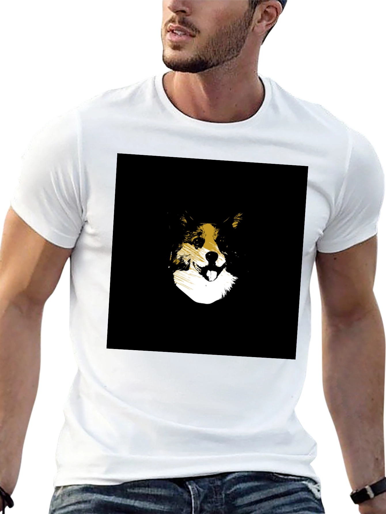 Dog Graphic Black T-Shirt - Stylish Animal Lover Tee