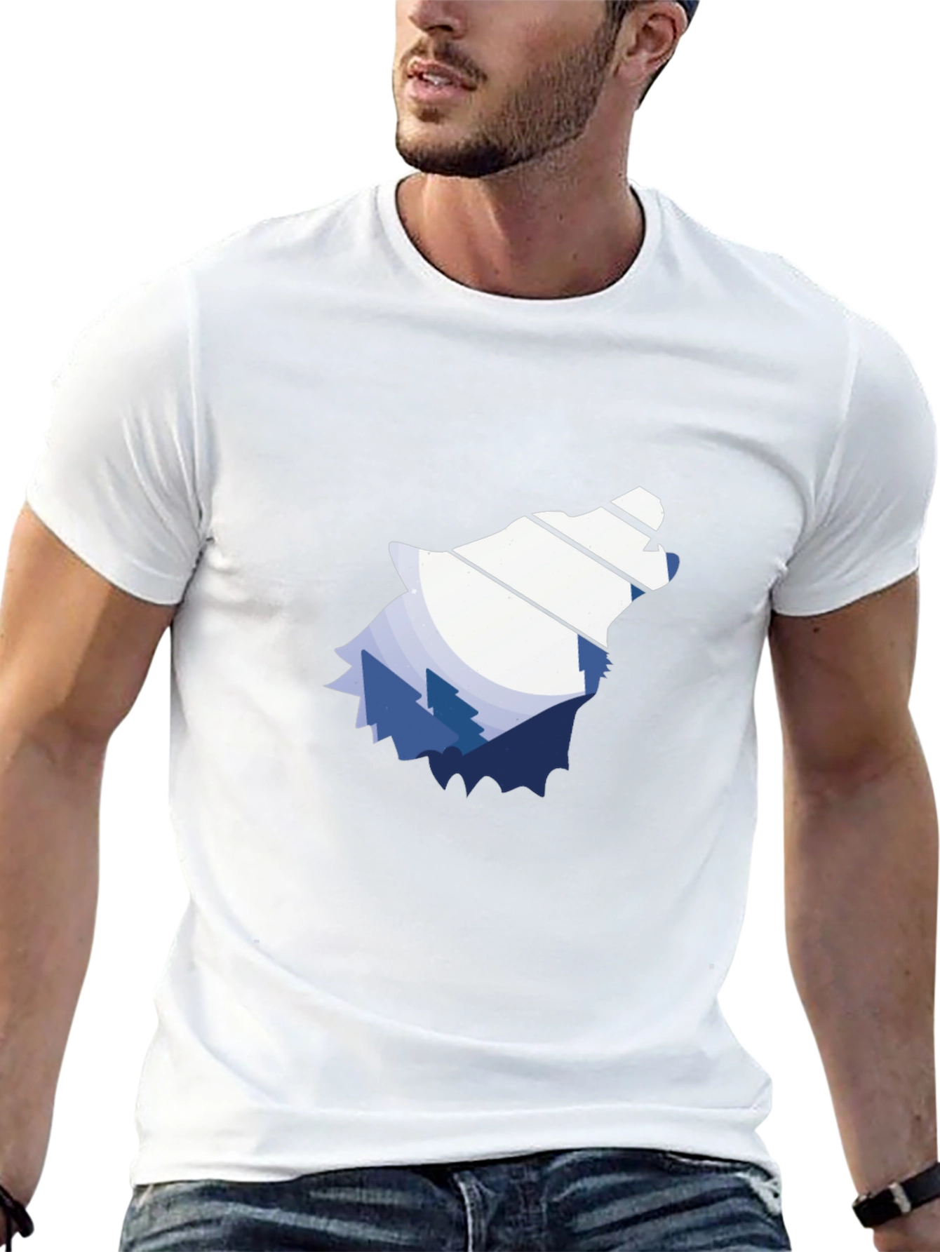 Wolf Mountain Graphic Tee - Stylish Nature Design