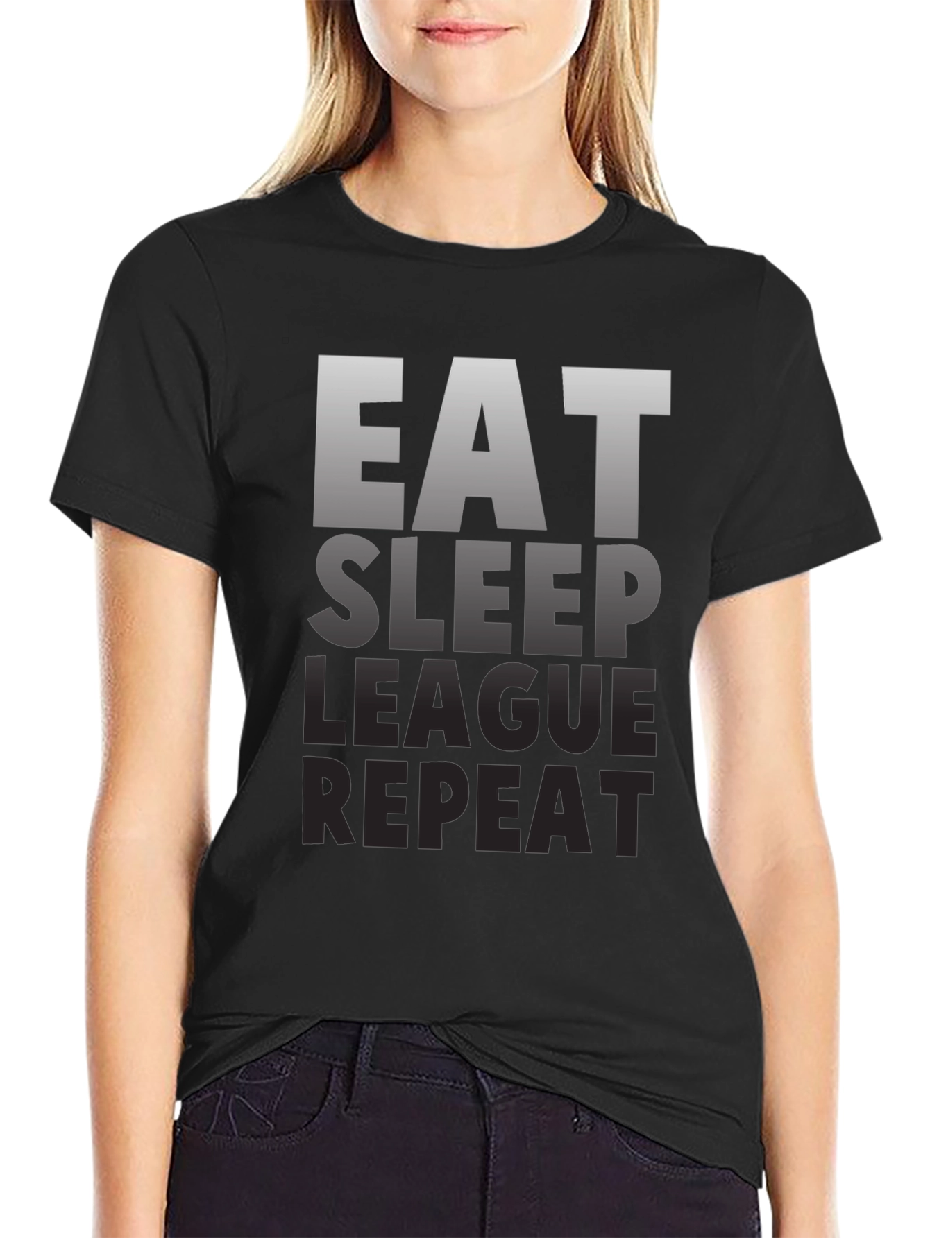 Eat Sleep League Repeat Gamer T-Shirt - Black