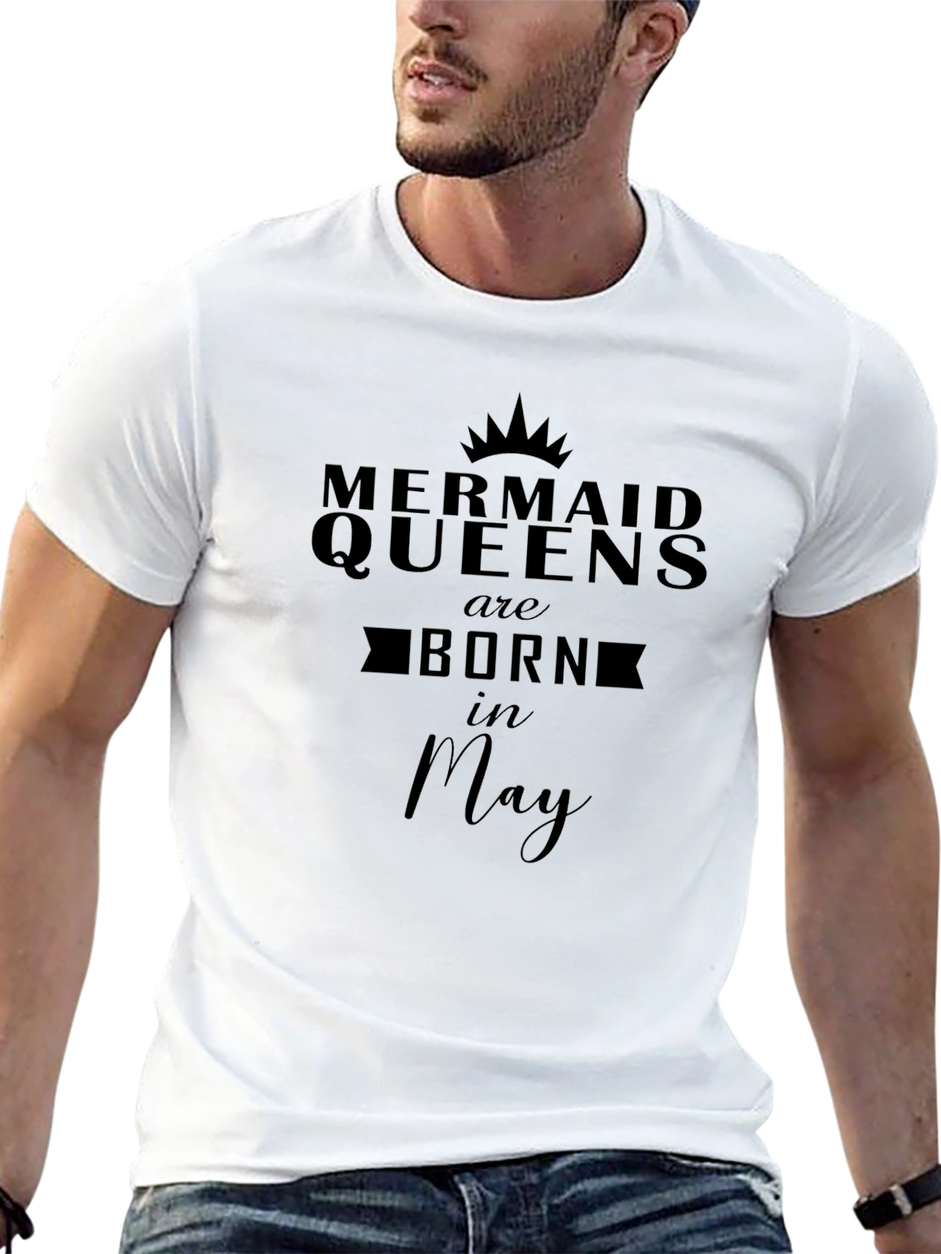 Mermaid Queens Born in May Black T-Shirt
