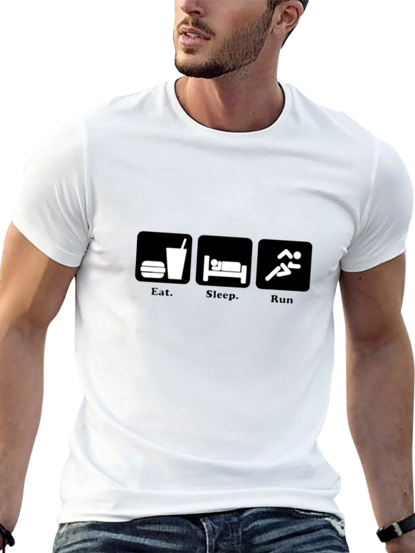 Eat Sleep Run T-Shirt - Gym Fitness Sportswear