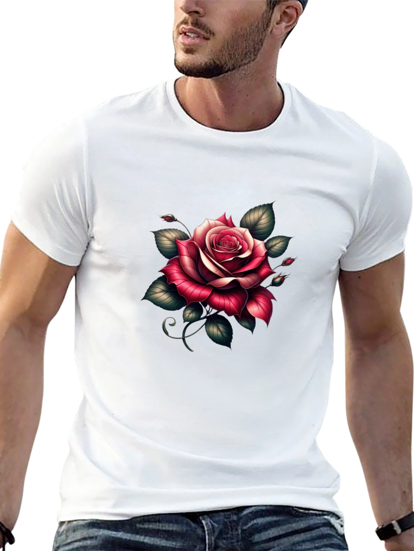 Rose Graphic Black T-Shirt - Floral Tee