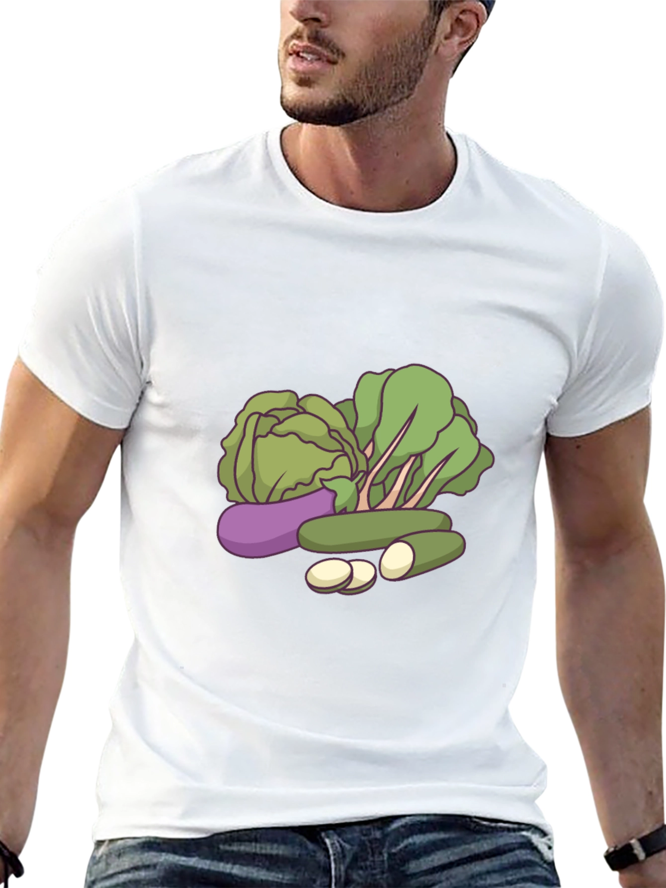 Vegetable Graphic Black T-Shirt