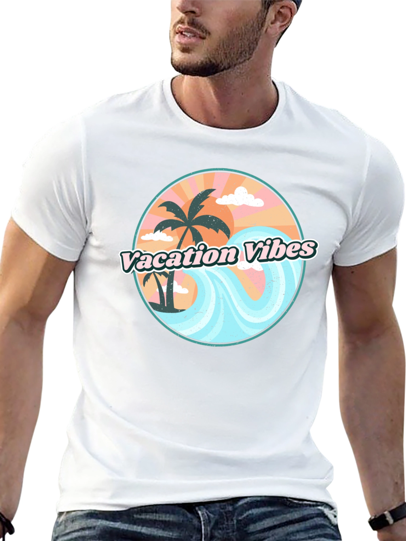 Vacation Vibes Graphic Tee - Mens Black T-Shirt
